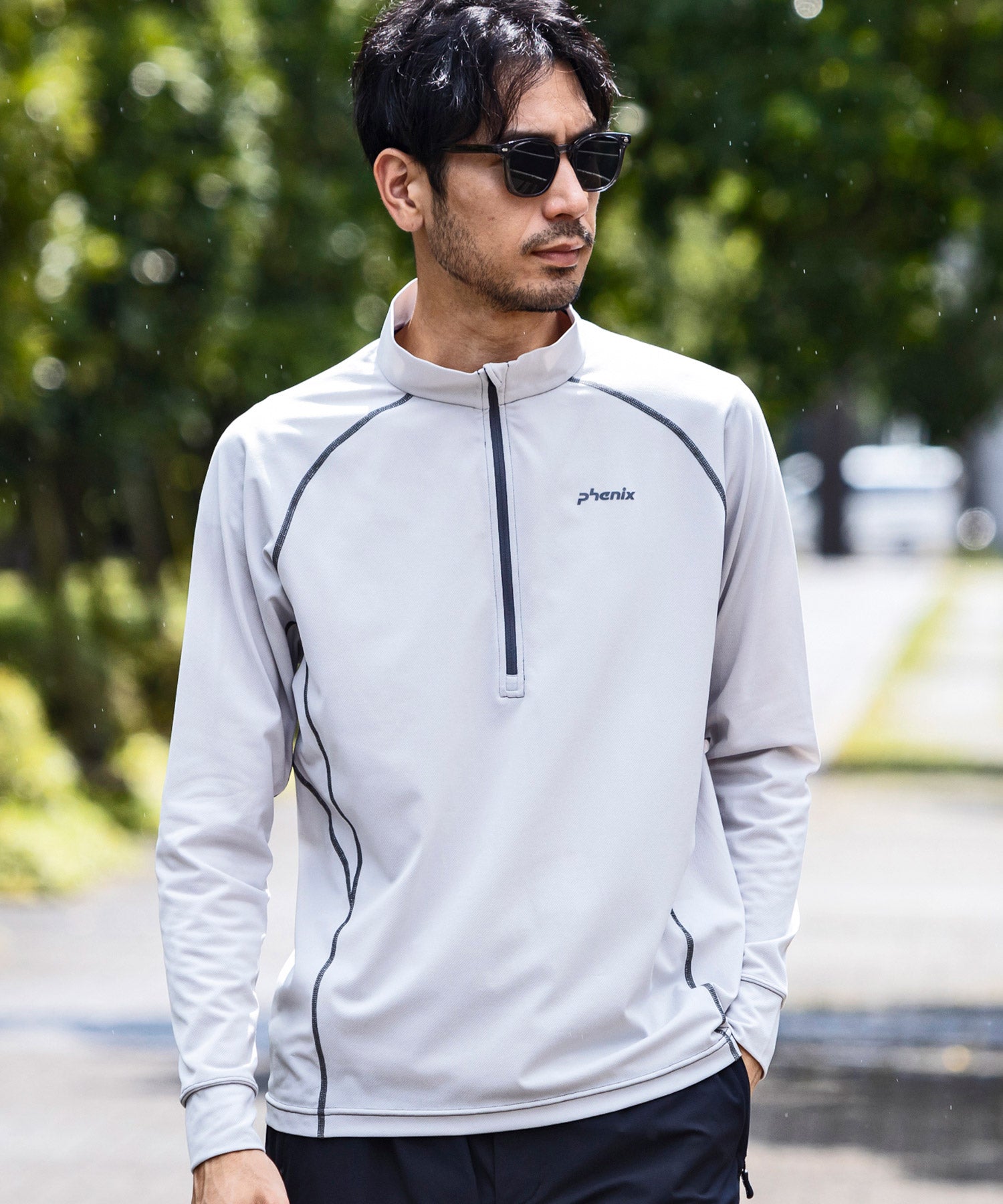 【MENS】HALF ZIP LONG SLEEVE T-SHIRTS ハーフジップ長袖Tシャツ / 速乾 ストレッチ 快適 抗菌 防臭 /phenix outdoor(フェニックスアウトドア)