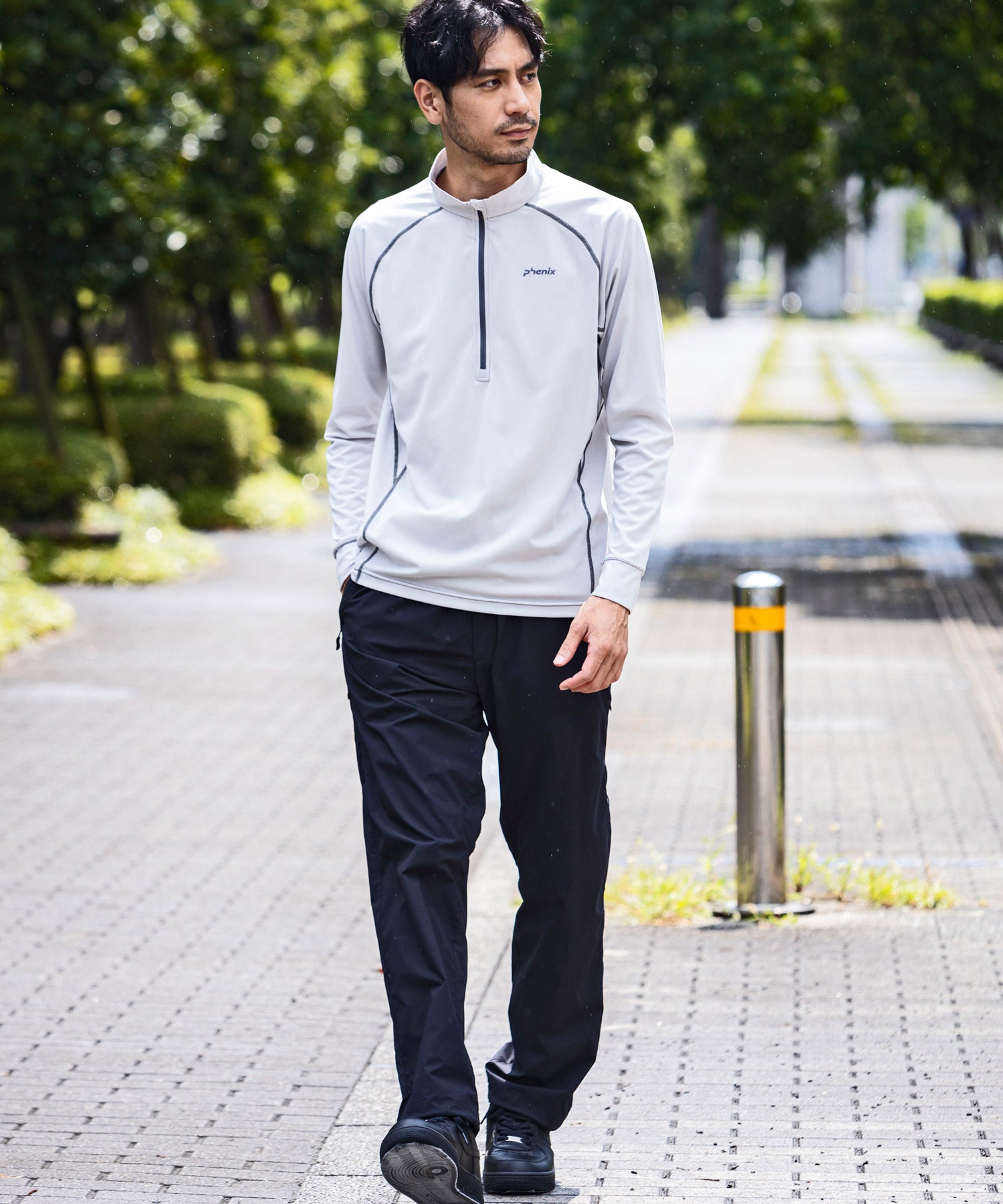 【MENS】HALF ZIP LONG SLEEVE T-SHIRTS ハーフジップ長袖Tシャツ / 速乾 ストレッチ 快適 抗菌 防臭 /phenix outdoor(フェニックスアウトドア)