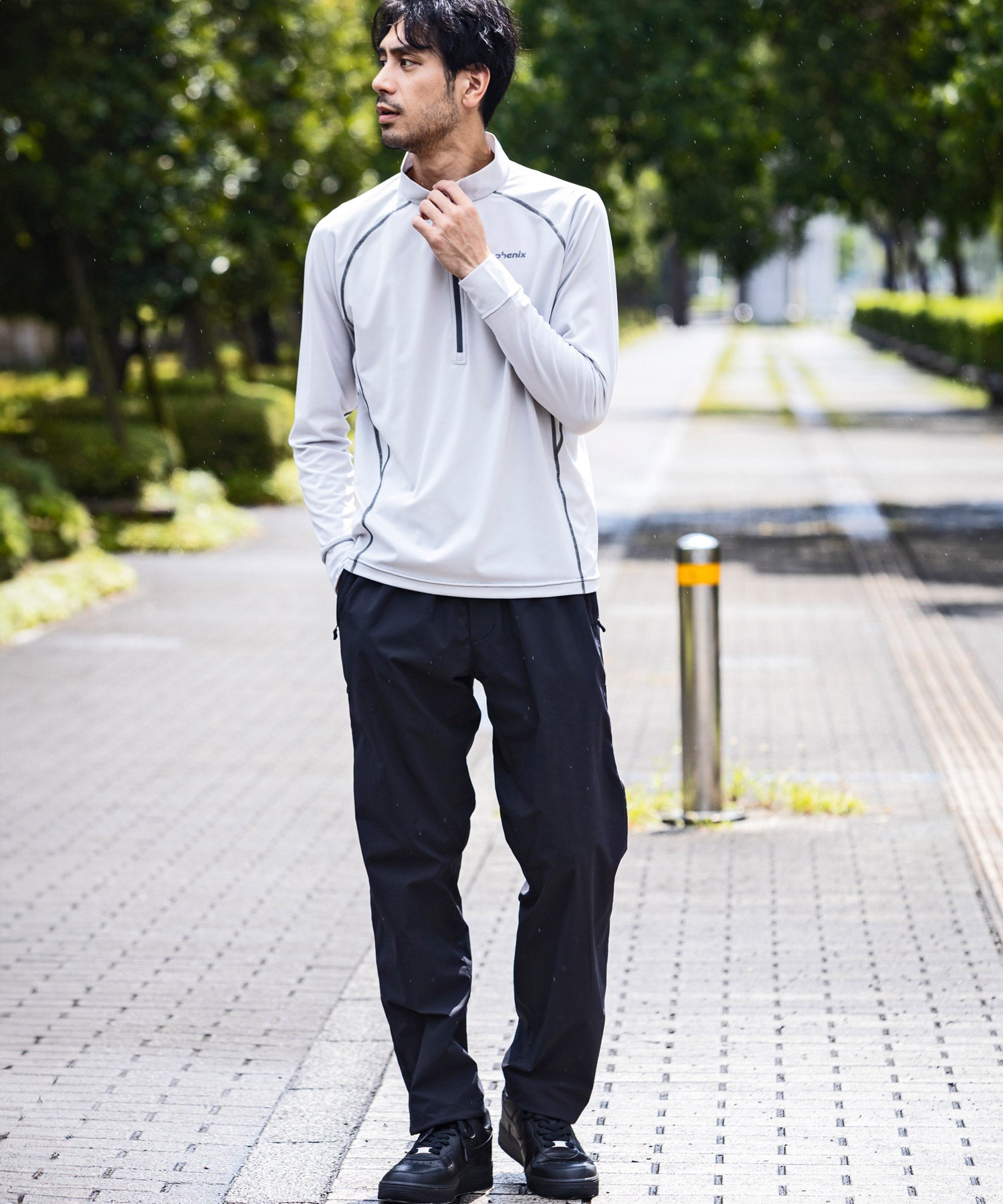 【MENS】HALF ZIP LONG SLEEVE T-SHIRTS ハーフジップ長袖Tシャツ / 速乾 ストレッチ 快適 抗菌 防臭 /phenix outdoor(フェニックスアウトドア)