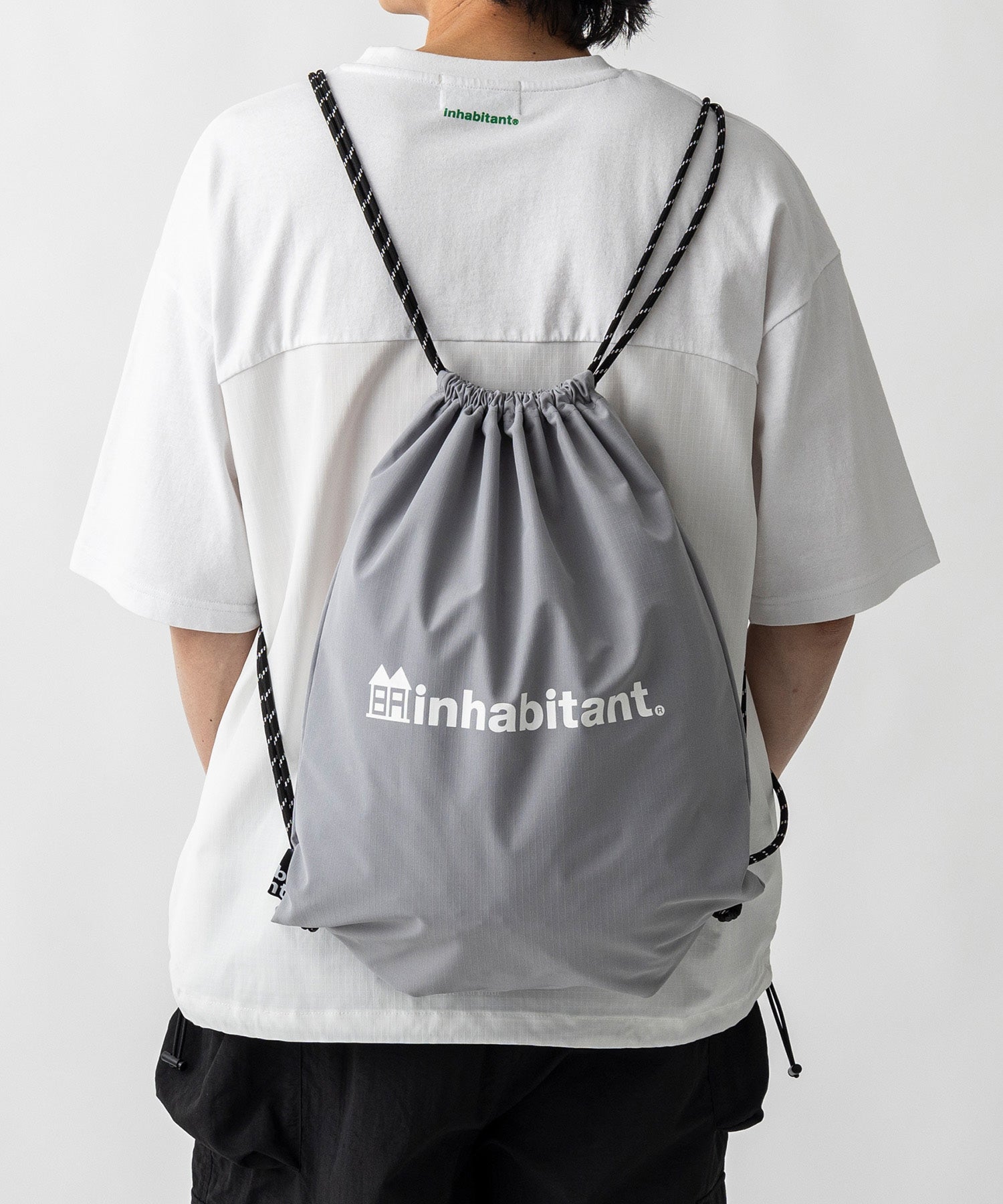 【MENS】ワンポイント ブランドロゴプリント ベーシック ナップザック /inhabitant(インハビタント)