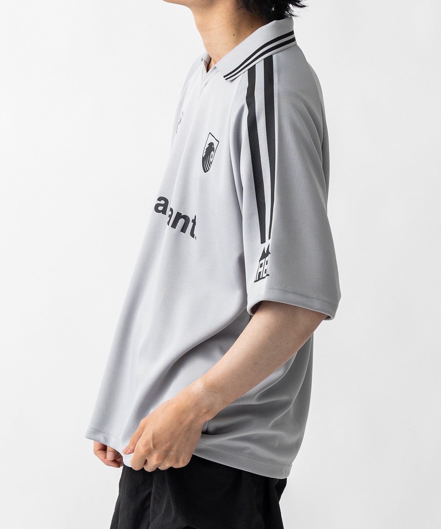 【MENS】ビッグシルエット ユニフォームライク 半袖サッカーTシャツ /inhabitant(インハビタント)