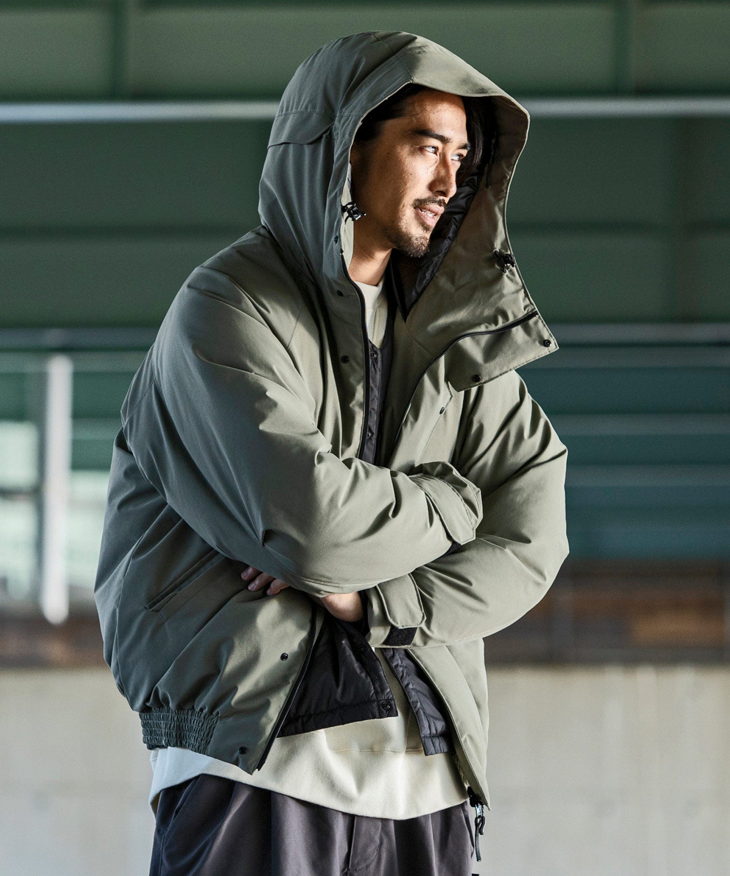 【MENS】BOMBER DOWN JACKET ボマー ダウンジャケット ウィンドストッパー / WINDSTOPPER(R) プロダクト by GORE TEX LABS +phenix(プラスフェニックス)
