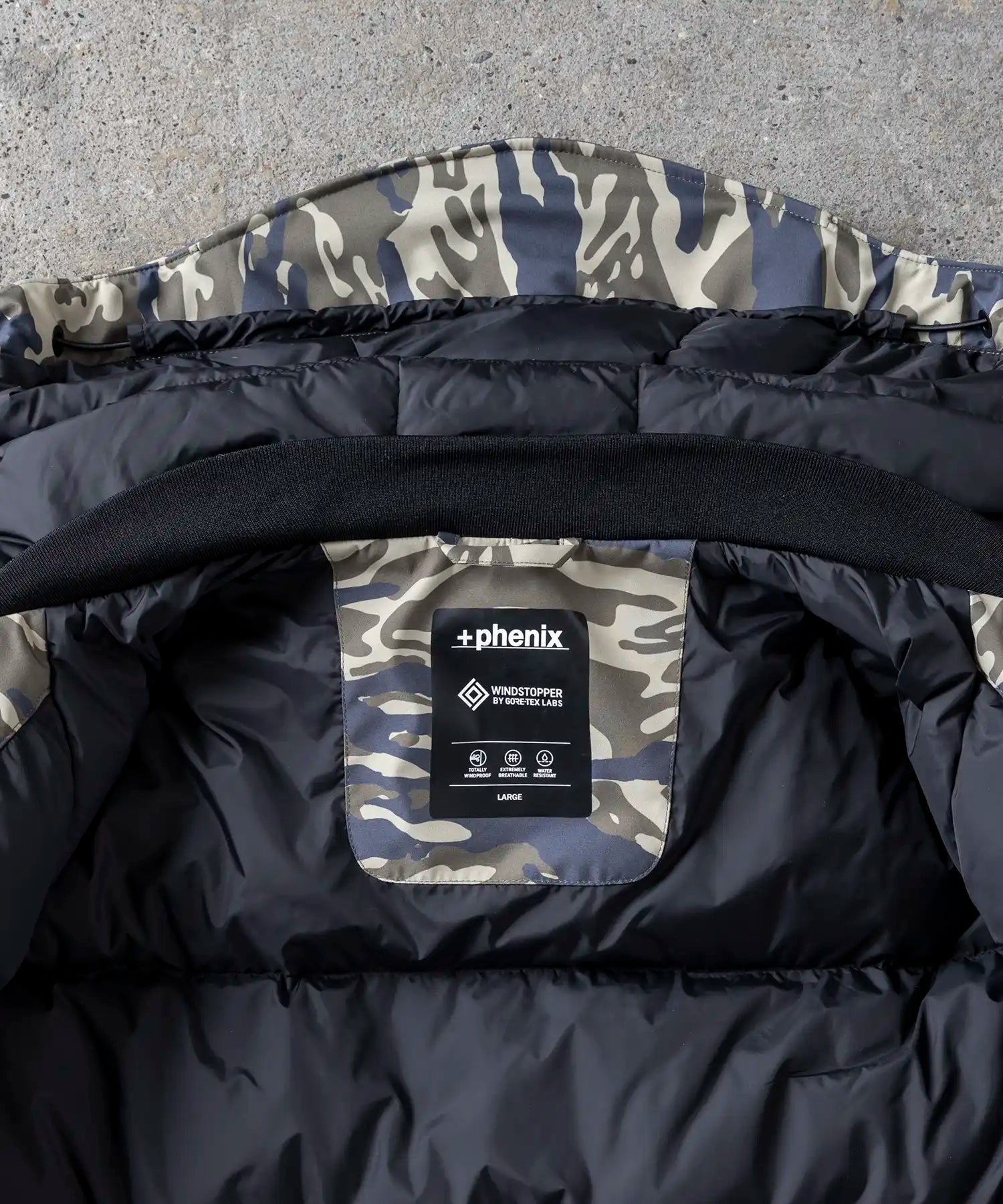 【MENS】ゴアテックスダウンジャケット GORE DOWN BOMBER JACKET / WINDSTOPPER(R) プロダクト by GORE TEX LABS ゴアテックスウェア テックウェア アーバンアウトドア 高機能ウェア +phenix(プラスフェニックス)