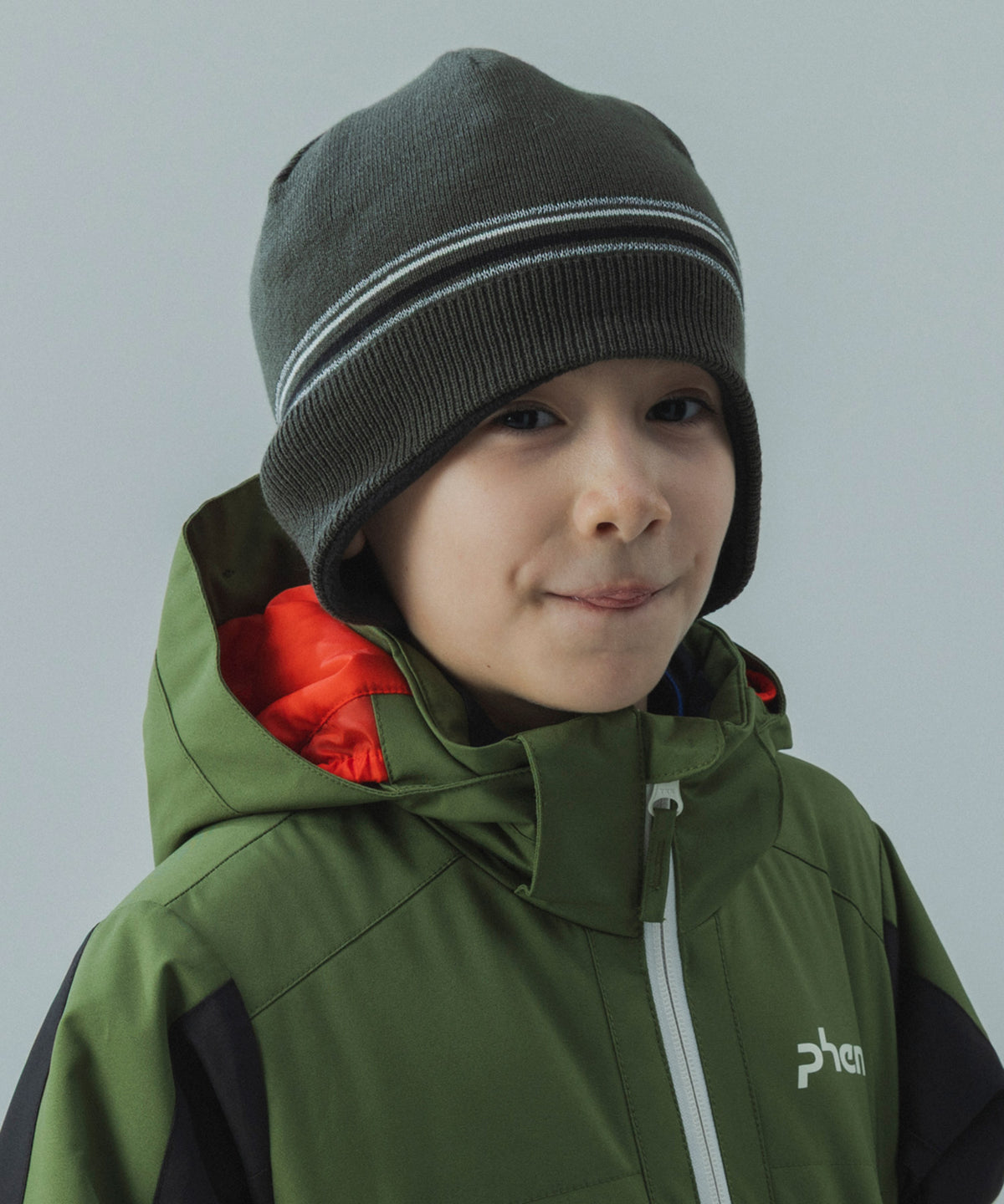 【KIDS/JUNIOR】Junior Simple Lined Knit Beanie / ジュニアシンプルラインドニットビーニー / phenix スキーウェア 26AW