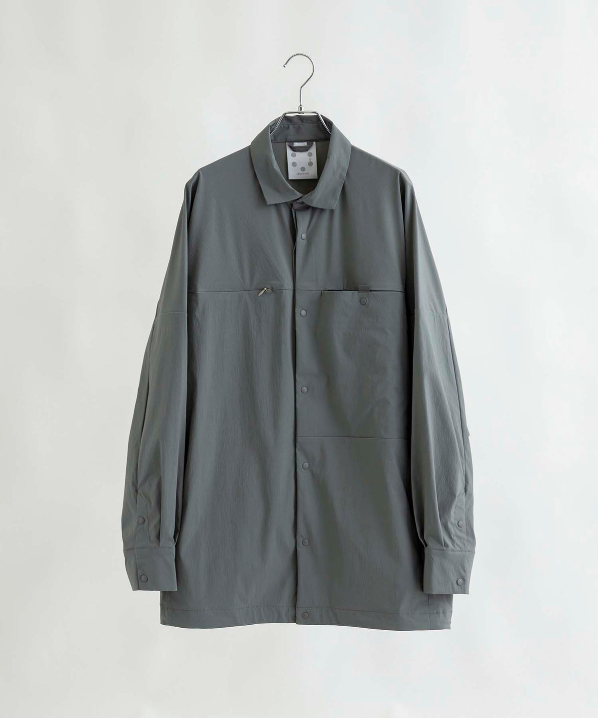 【MENS】Square Pocket Shirts KAR ロングスリーブシャツ ワイドシルエット メンズシャツ / karu-stretch taffeta II / アルクフェニックス