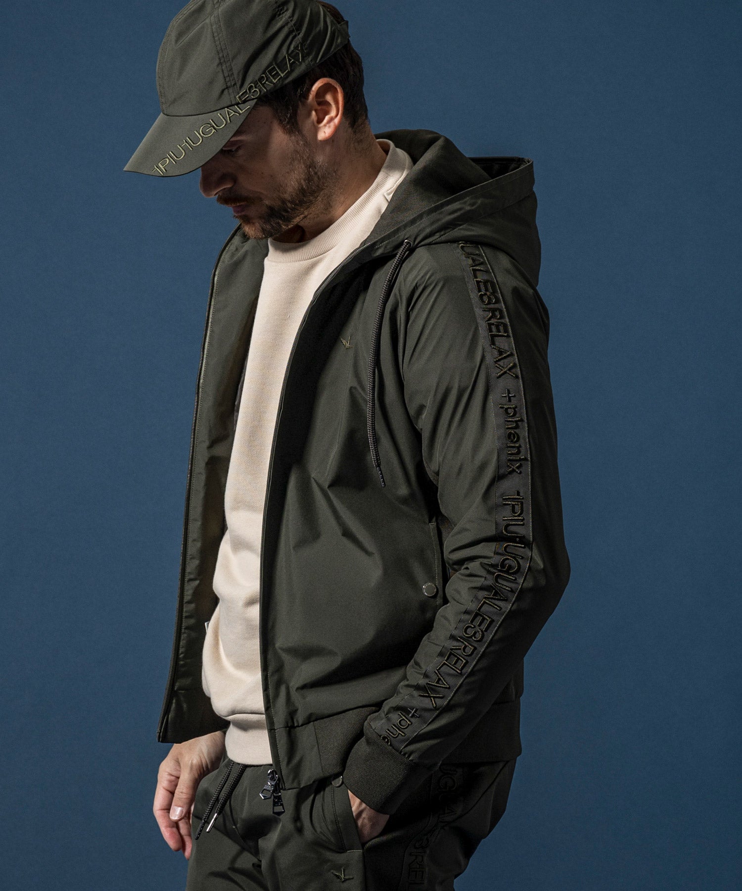 【MENS】GTX SLEEVE LOGO LINE HOODIE スリーブロゴラインフーディー / WINDSTOPPER(R) プロダクト by GORE-TEX LABS /ウィンドストッパー/ゴアテックス/1PIU1UGUALE3 RELAX × +phenix(ウノピゥウノウグァーレトレ リラックス)