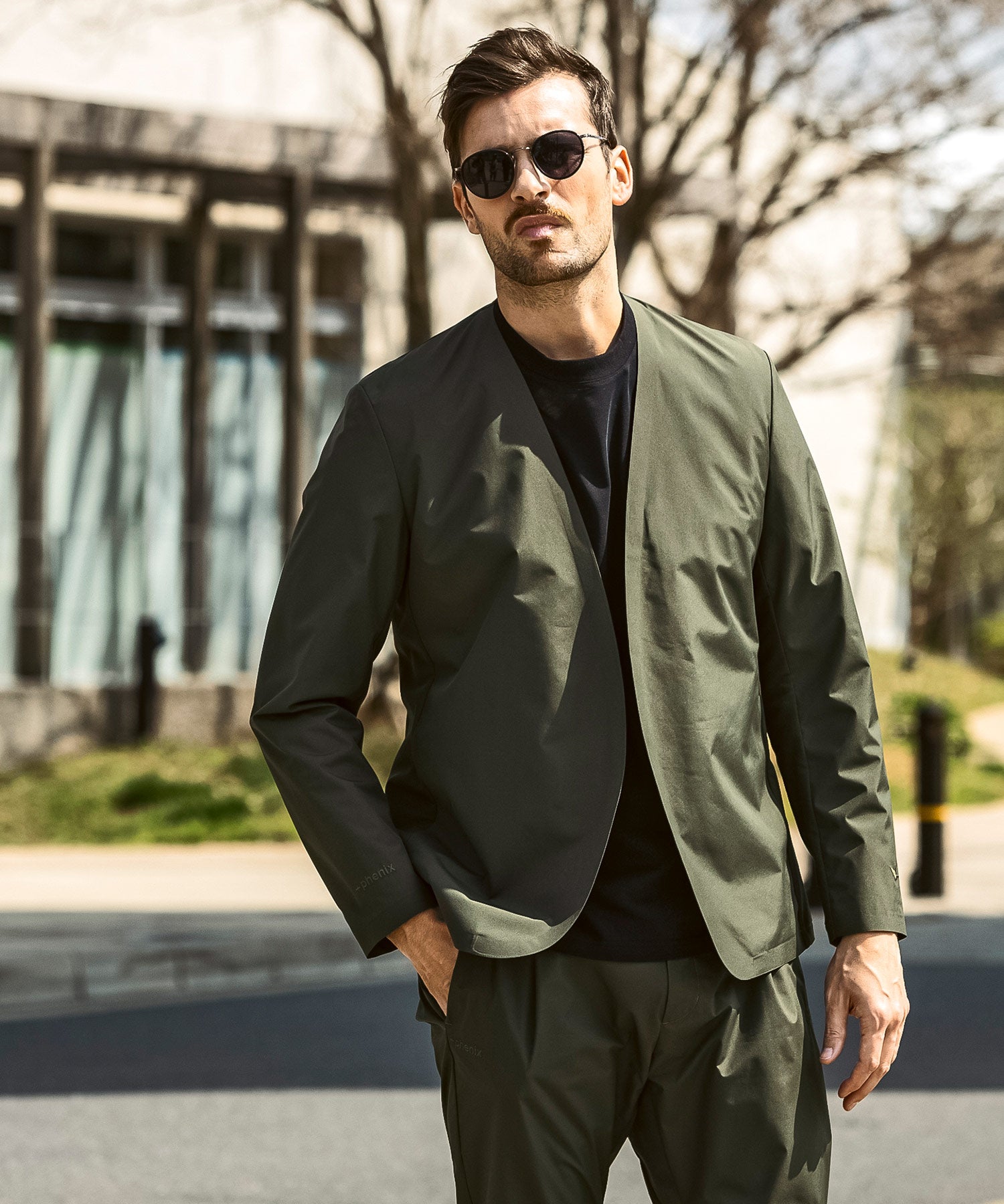 【MENS】GTX NO COLLAR JACKET ノーカラージャケット / WINDSTOPPER(R) プロダクト by GORE-TEX LABS /ウィンドストッパー/ゴアテックス/1PIU1UGUALE3 RELAX × +phenix(ウノピゥウノウグァーレトレ リラックス)