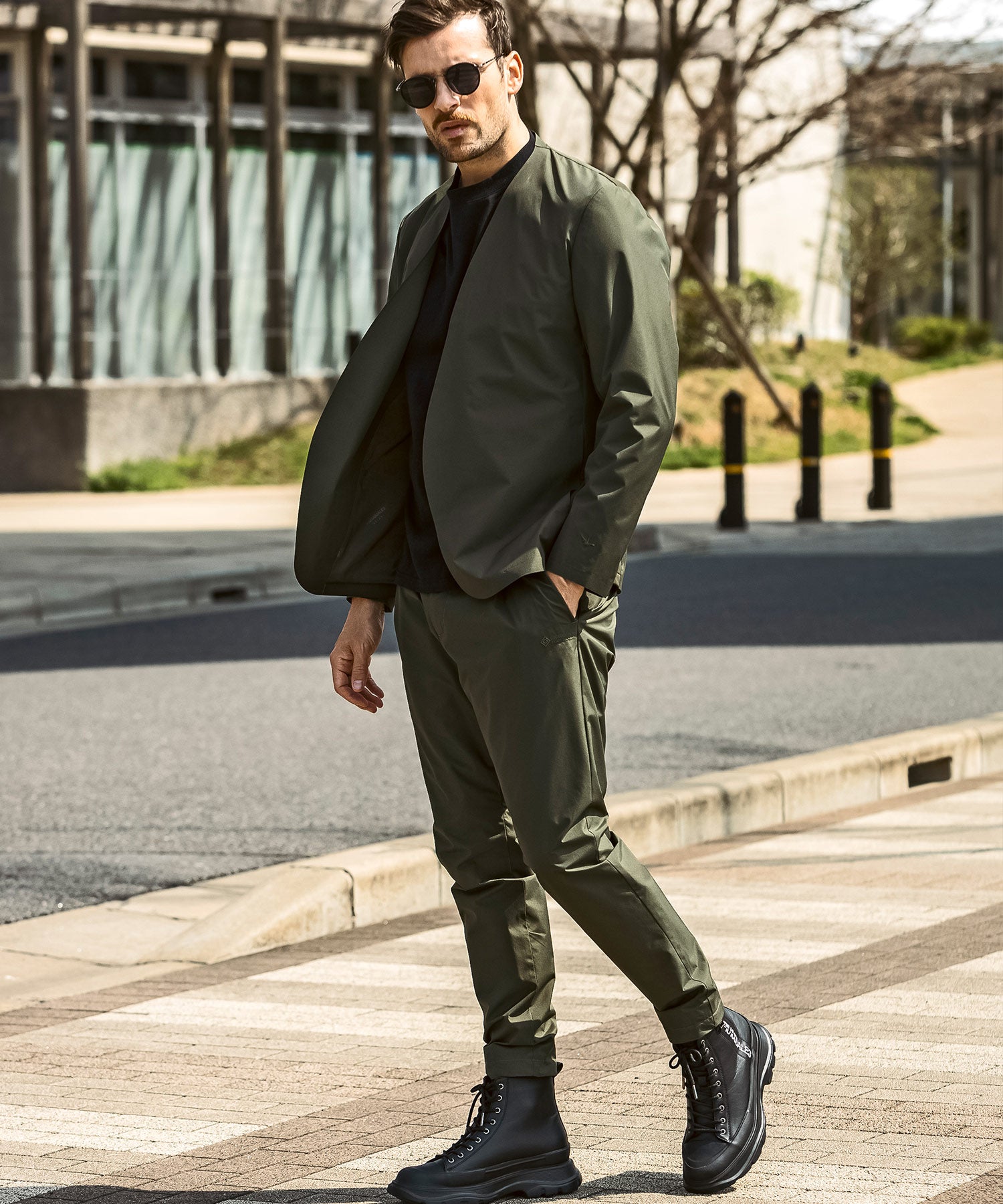 【MENS】GTX NO COLLAR JACKET ノーカラージャケット / WINDSTOPPER(R) プロダクト by GORE-TEX LABS /ウィンドストッパー/ゴアテックス/1PIU1UGUALE3 RELAX × +phenix(ウノピゥウノウグァーレトレ リラックス)