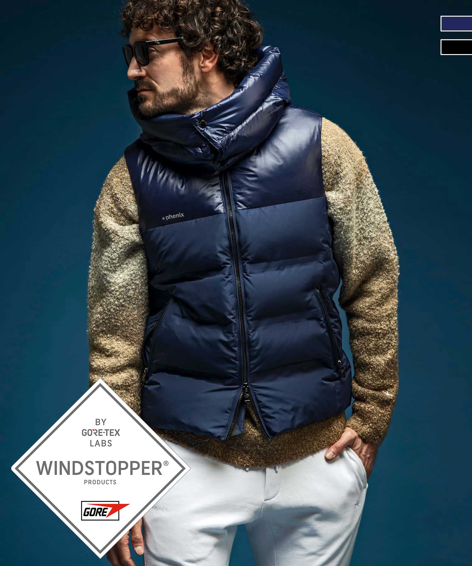 MENS】コンビダウンベスト WINDSTOPPER(R) プロダクト by GORE-TEX