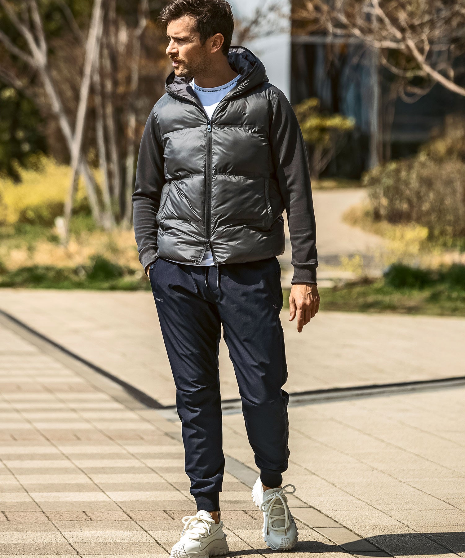 【MENS】GTX SIDE LOGO JOGGER PANTS サイドロゴジョガーパンツ / WINDSTOPPER(R) プロダクト by GORE-TEX LABS /ウィンドストッパー/ゴアテックス/1PIU1UGUALE3 RELAX × +phenix(ウノピゥウノウグァーレトレ リラックス)