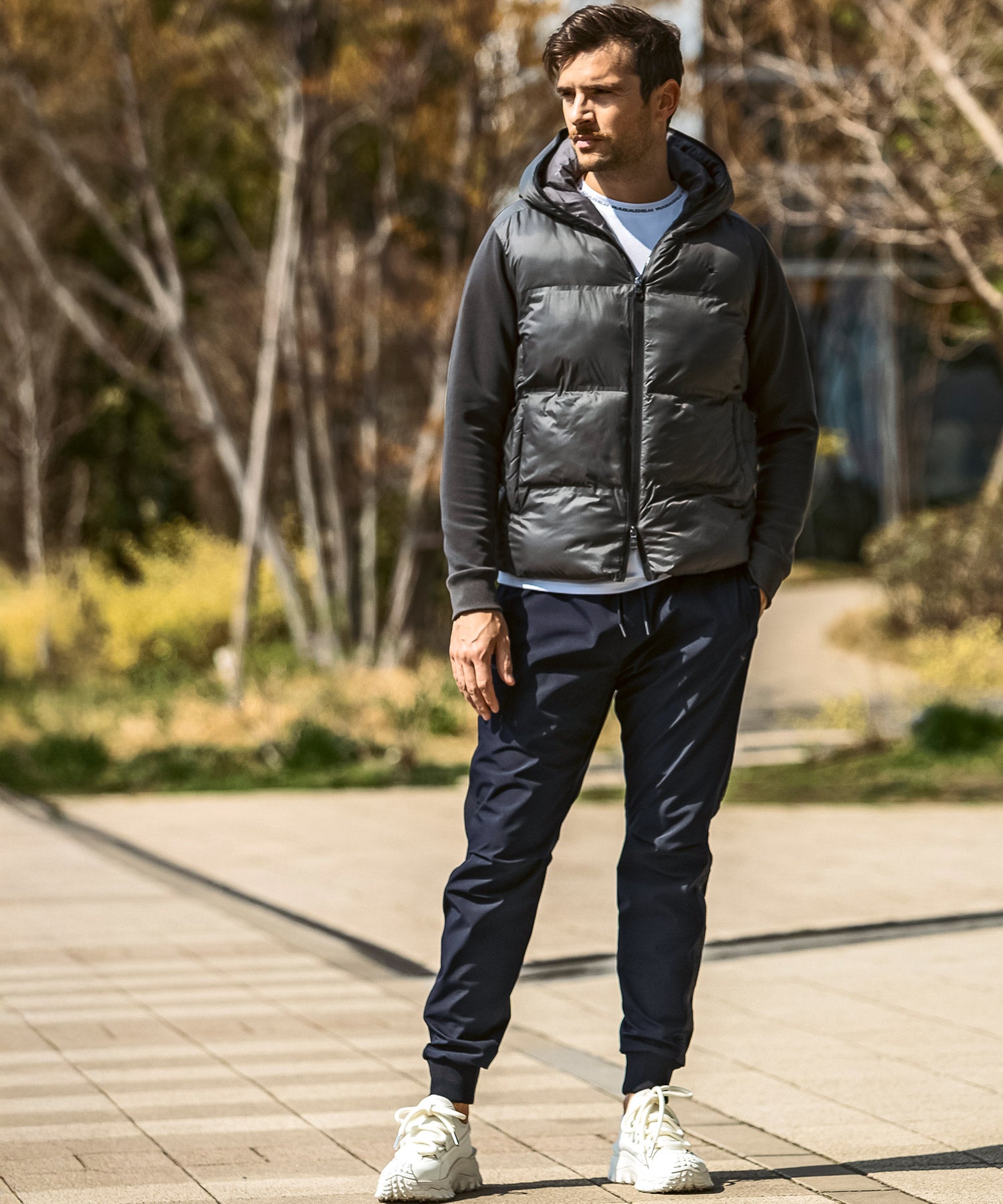 【MENS】GTX SIDE LOGO JOGGER PANTS サイドロゴジョガーパンツ / WINDSTOPPER(R) プロダクト by GORE-TEX LABS /ウィンドストッパー/ゴアテックス/1PIU1UGUALE3 RELAX × +phenix(ウノピゥウノウグァーレトレ リラックス)