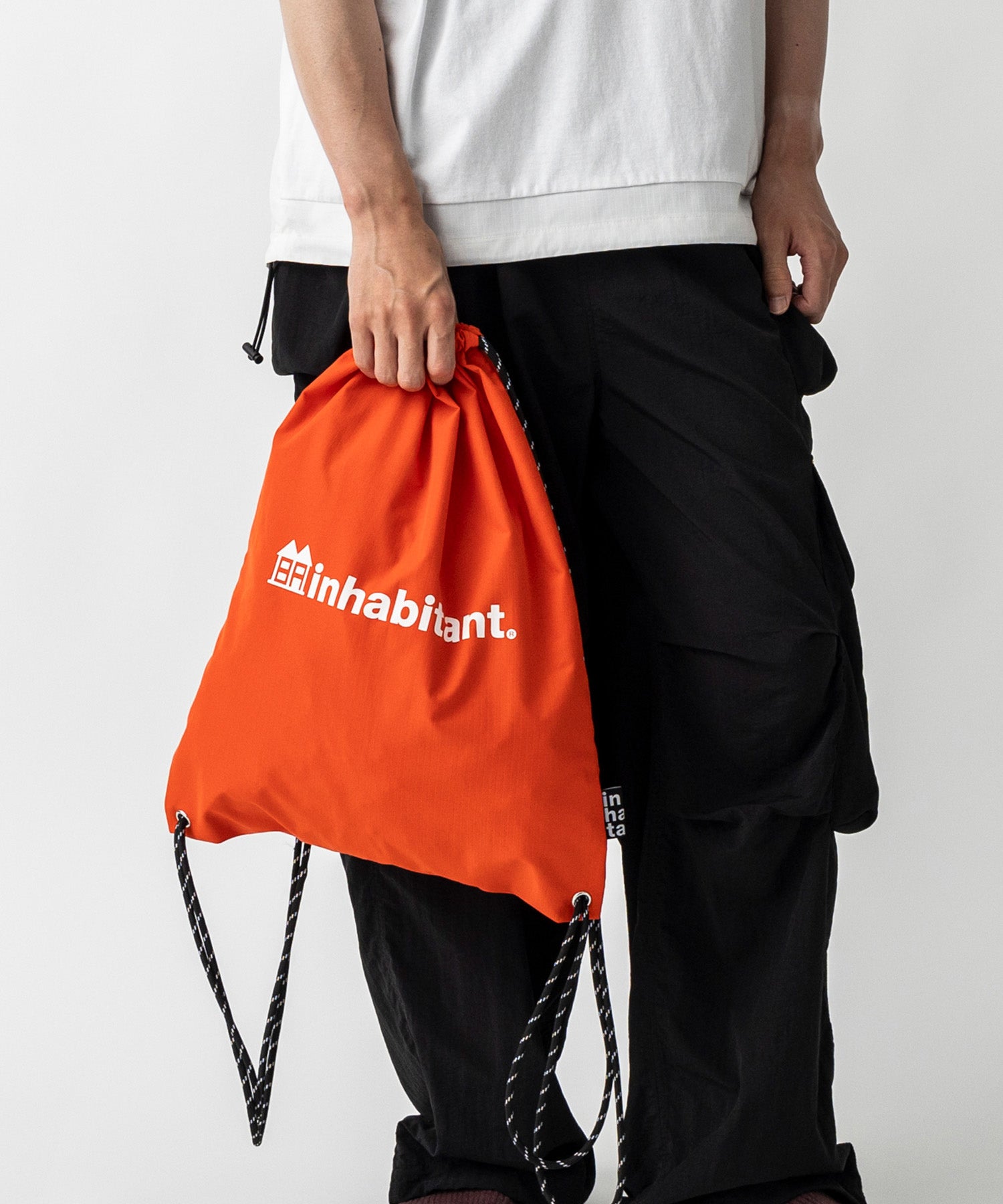 【MENS】ワンポイント ブランドロゴプリント ベーシック ナップザック /inhabitant(インハビタント)