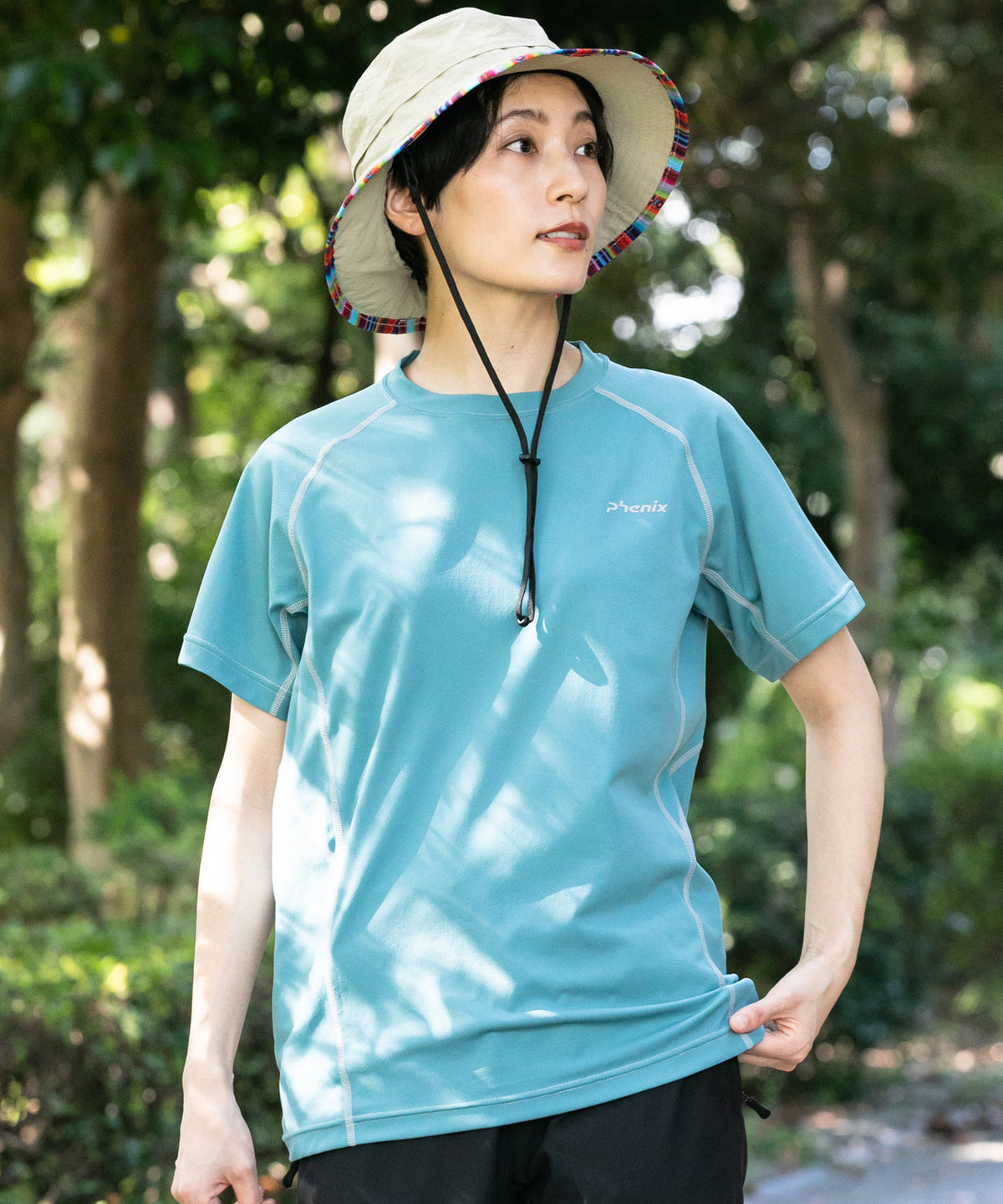 【WOMENS】CREW NECK SHORT SLEEVE T-SHIRTS クルーネック半袖Tシャツ / 速乾 ストレッチ 日焼け防止 快適 抗菌 防臭 /phenix outdoor(フェニックスアウトドア)