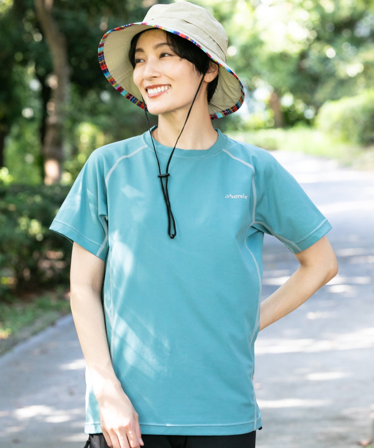 【WOMENS】CREW NECK SHORT SLEEVE T-SHIRTS クルーネック半袖Tシャツ / 速乾 ストレッチ 日焼け防止 快適 抗菌 防臭 /phenix outdoor(フェニックスアウトドア)