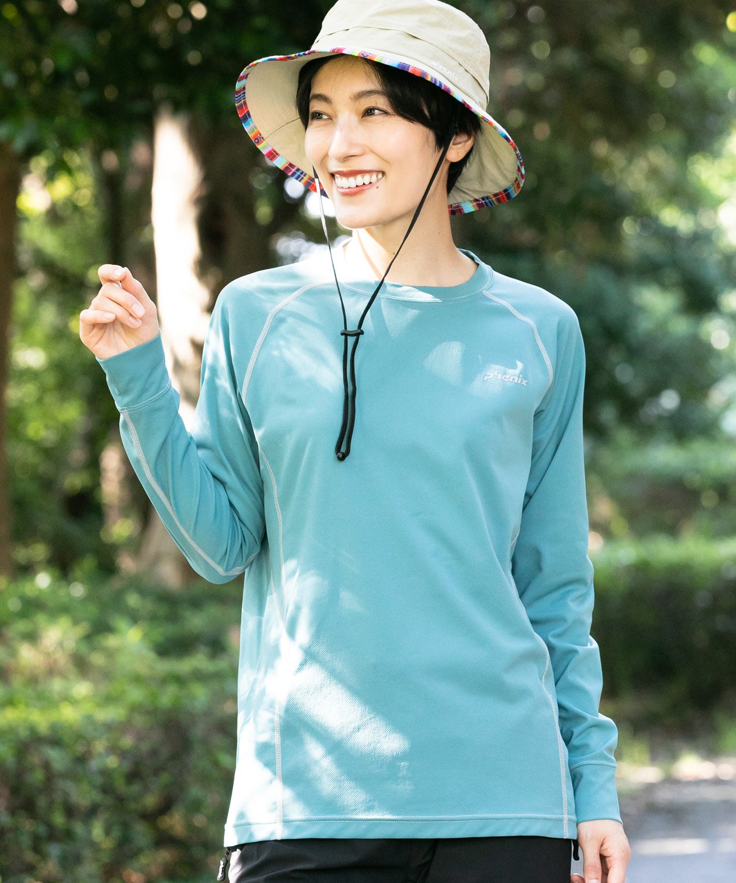 【WOMENS】CREW NECK LONG SLEEVE T-SHIRTS クルーネック長袖Tシャツ / 速乾 ストレッチ 快適 抗菌 防臭 /phenix outdoor(フェニックスアウトドア)