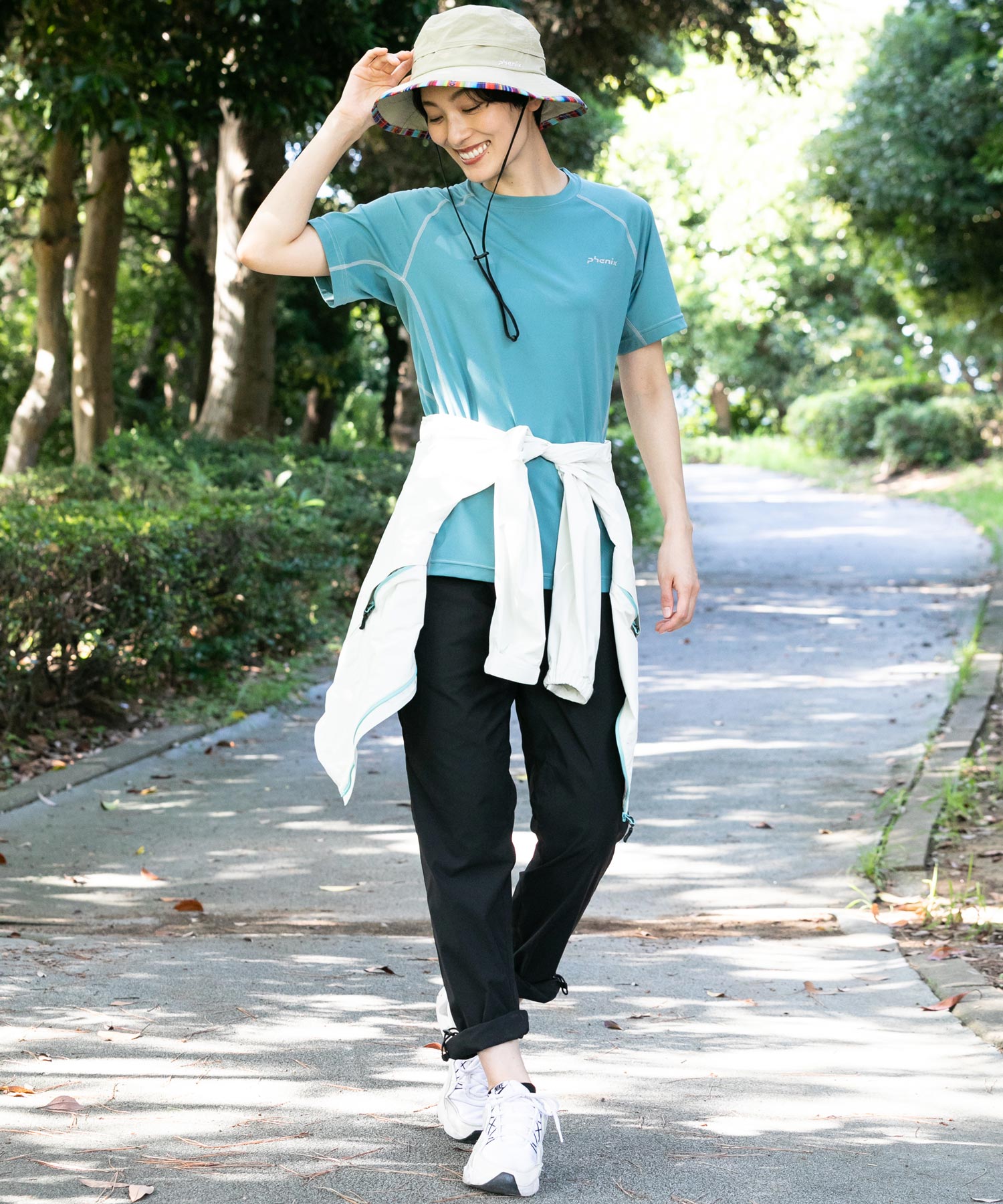 【WOMENS】CREW NECK SHORT SLEEVE T-SHIRTS クルーネック半袖Tシャツ / 速乾 ストレッチ 日焼け防止 快適 抗菌 防臭 /phenix outdoor(フェニックスアウトドア)