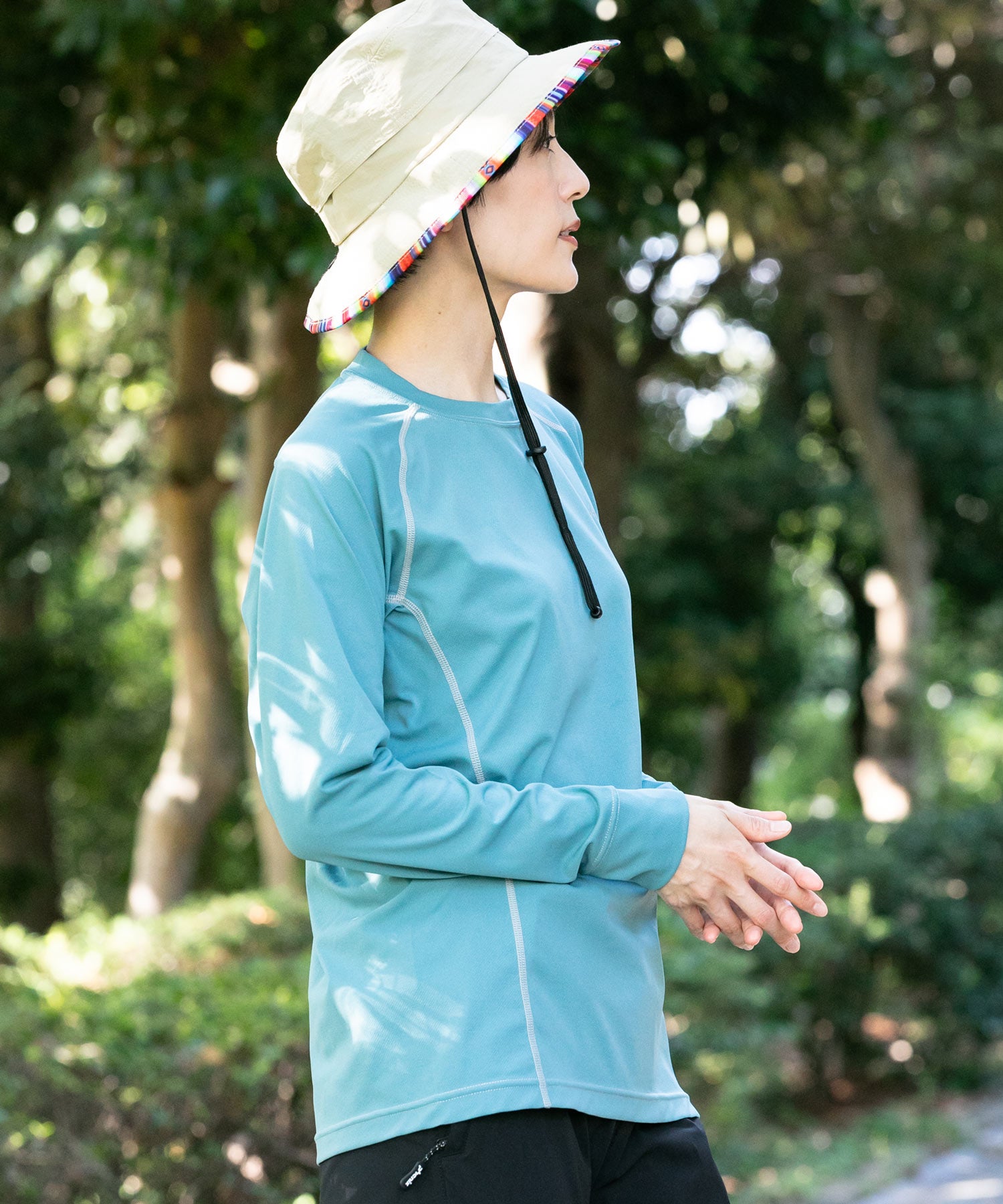 【WOMENS】CREW NECK LONG SLEEVE T-SHIRTS クルーネック長袖Tシャツ / 速乾 ストレッチ 快適 抗菌 防臭 /phenix outdoor(フェニックスアウトドア)