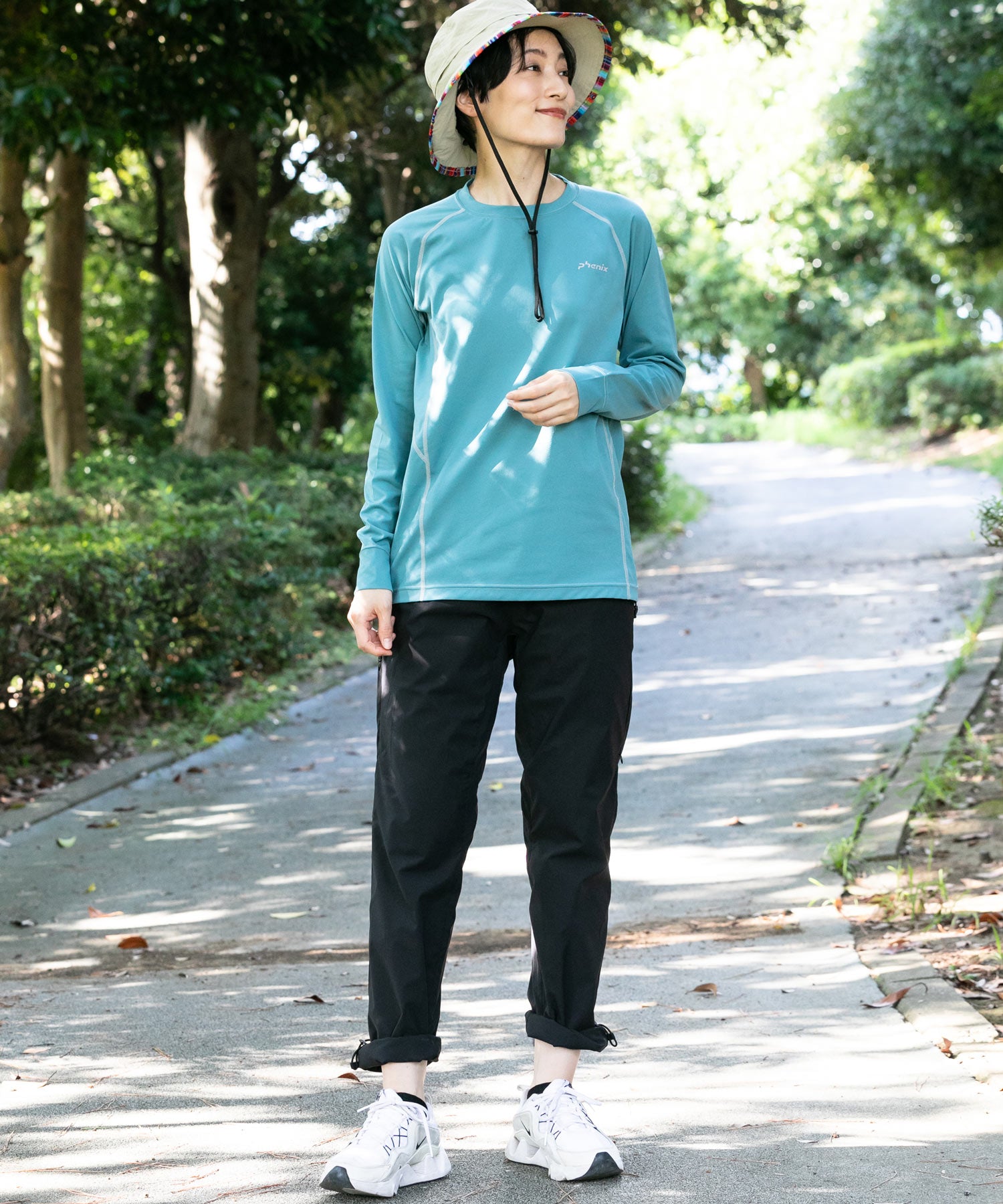 【WOMENS】CREW NECK LONG SLEEVE T-SHIRTS クルーネック長袖Tシャツ / 速乾 ストレッチ 快適 抗菌 防臭 /phenix outdoor(フェニックスアウトドア)