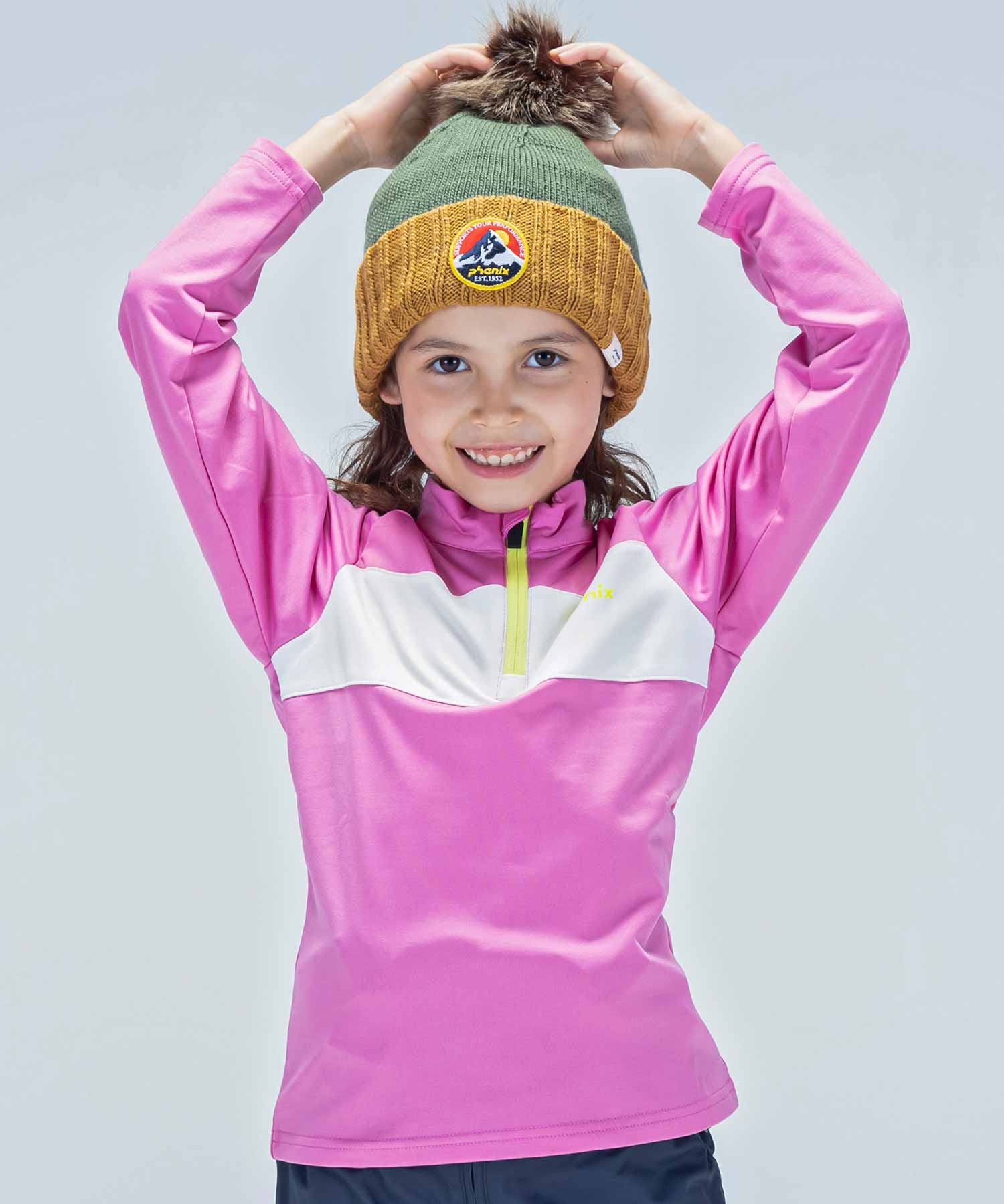 【KIDS/JUNIOR】子供用スキーウェア アンダーウェア インナーウェア Crystal Flower Junior 1/2 Zip Tee / Jr /phenixスキーウェア 23AW