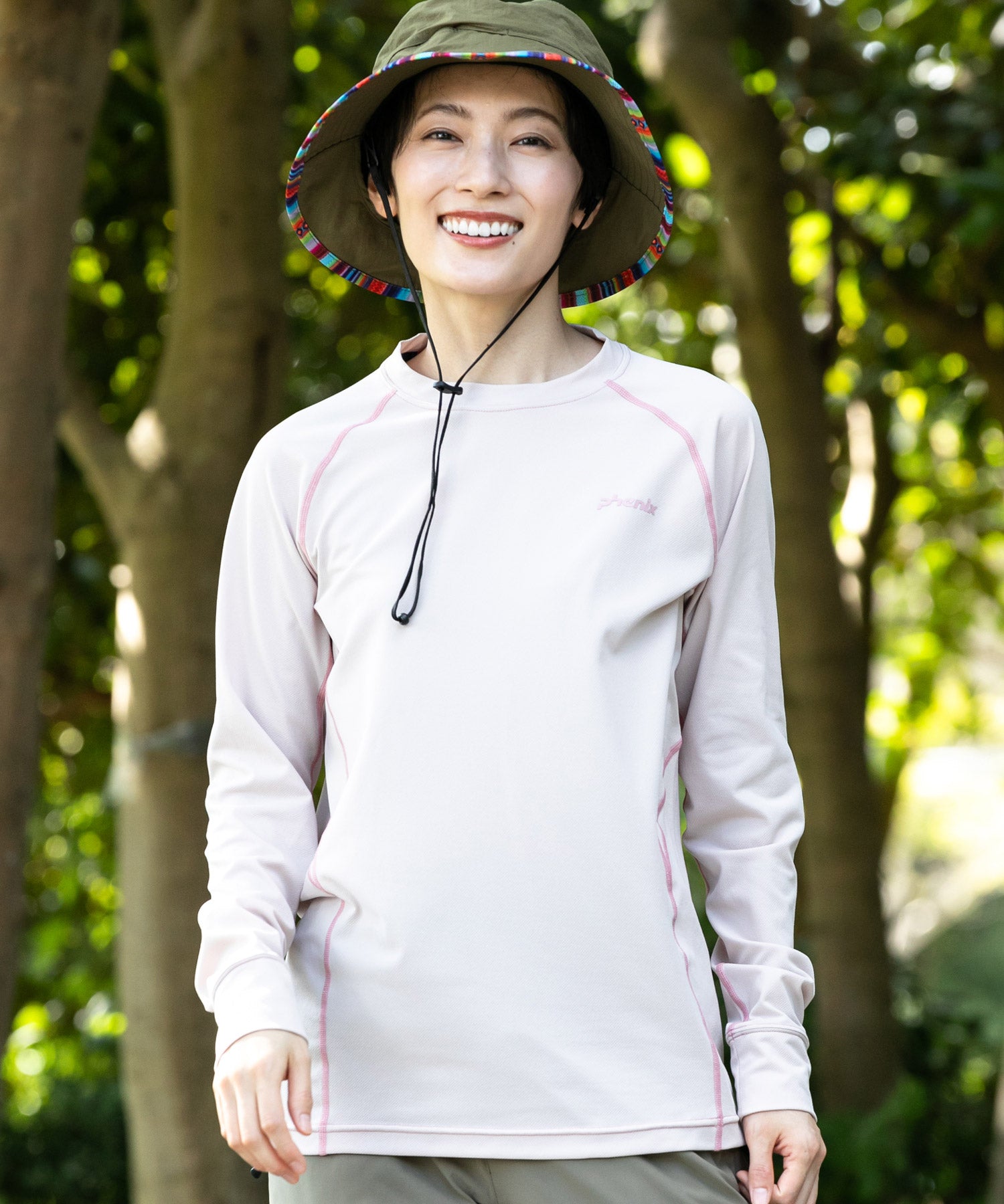 【WOMENS】CREW NECK LONG SLEEVE T-SHIRTS クルーネック長袖Tシャツ / 速乾 ストレッチ 快適 抗菌 防臭 /phenix outdoor(フェニックスアウトドア)
