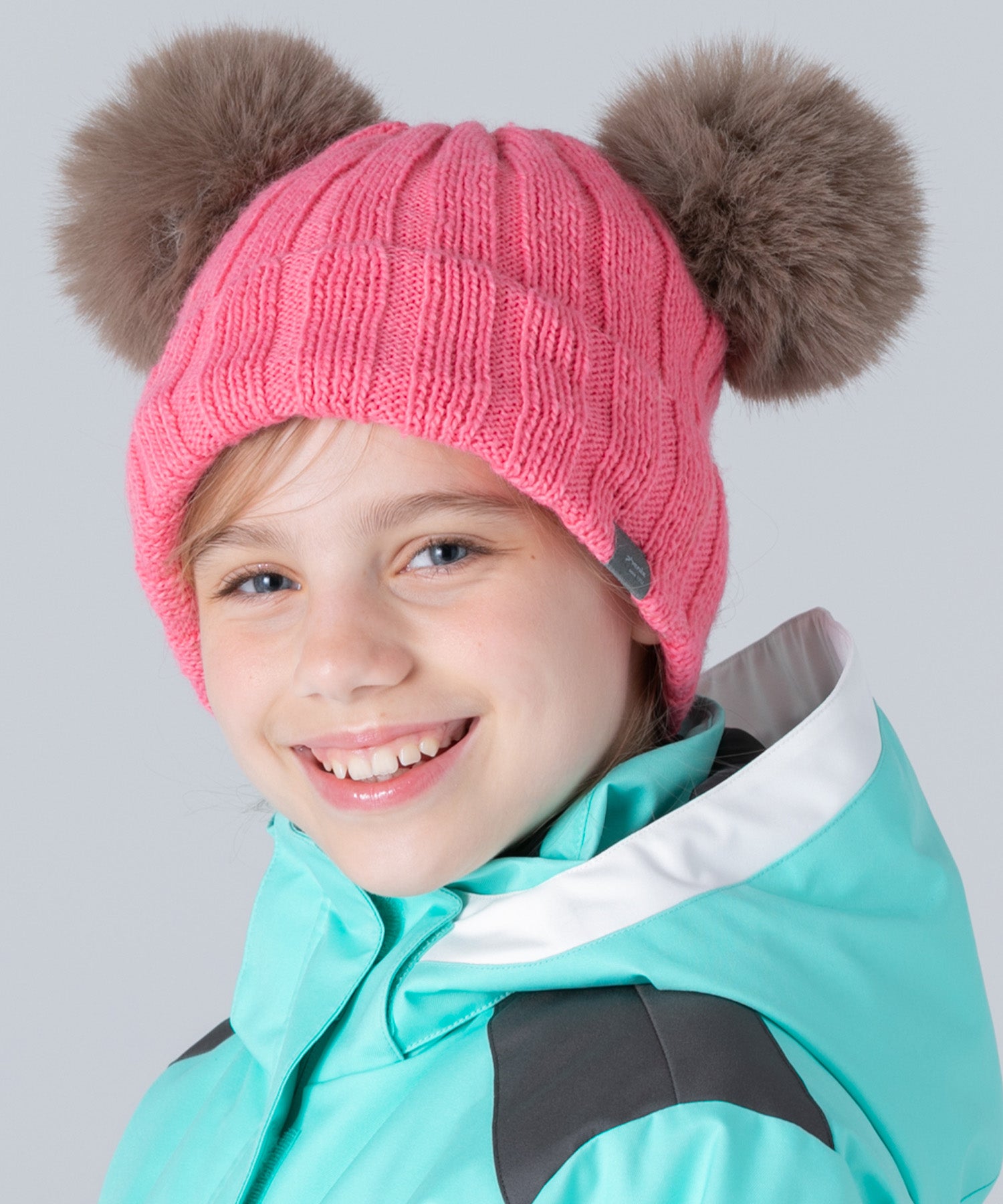 KIDS/JUNIOR】Low Gauge Double Pompon Watch Hat ローゲージダブル