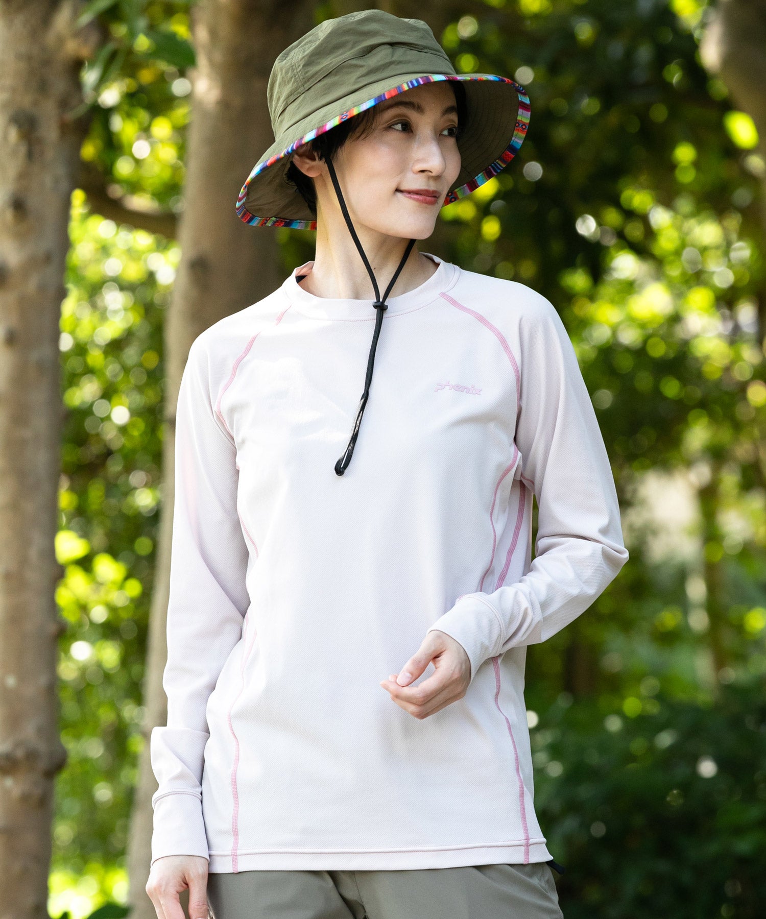 【WOMENS】CREW NECK LONG SLEEVE T-SHIRTS クルーネック長袖Tシャツ / 速乾 ストレッチ 快適 抗菌 防臭 /phenix outdoor(フェニックスアウトドア)