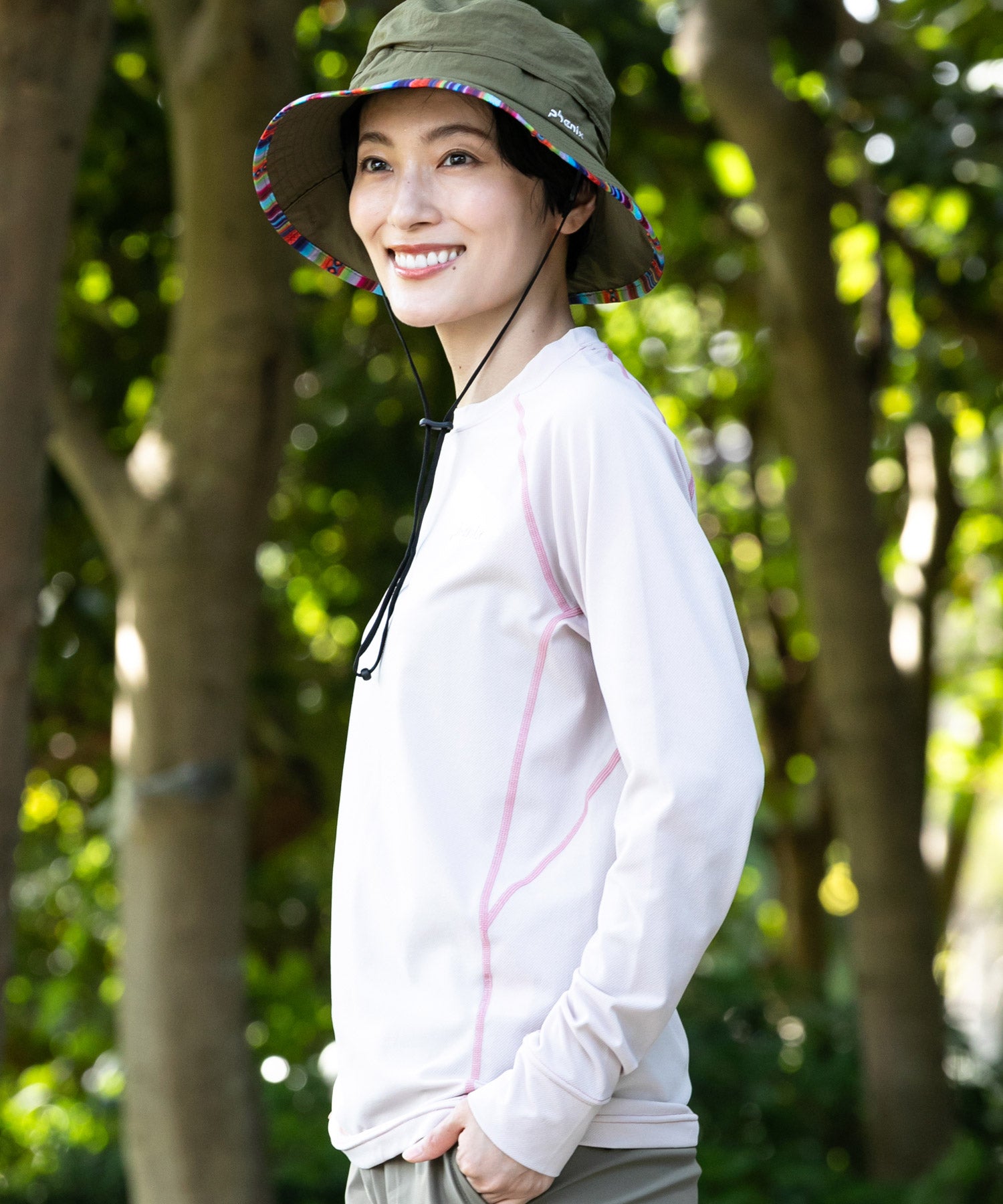 【WOMENS】CREW NECK LONG SLEEVE T-SHIRTS クルーネック長袖Tシャツ / 速乾 ストレッチ 快適 抗菌 防臭 /phenix outdoor(フェニックスアウトドア)