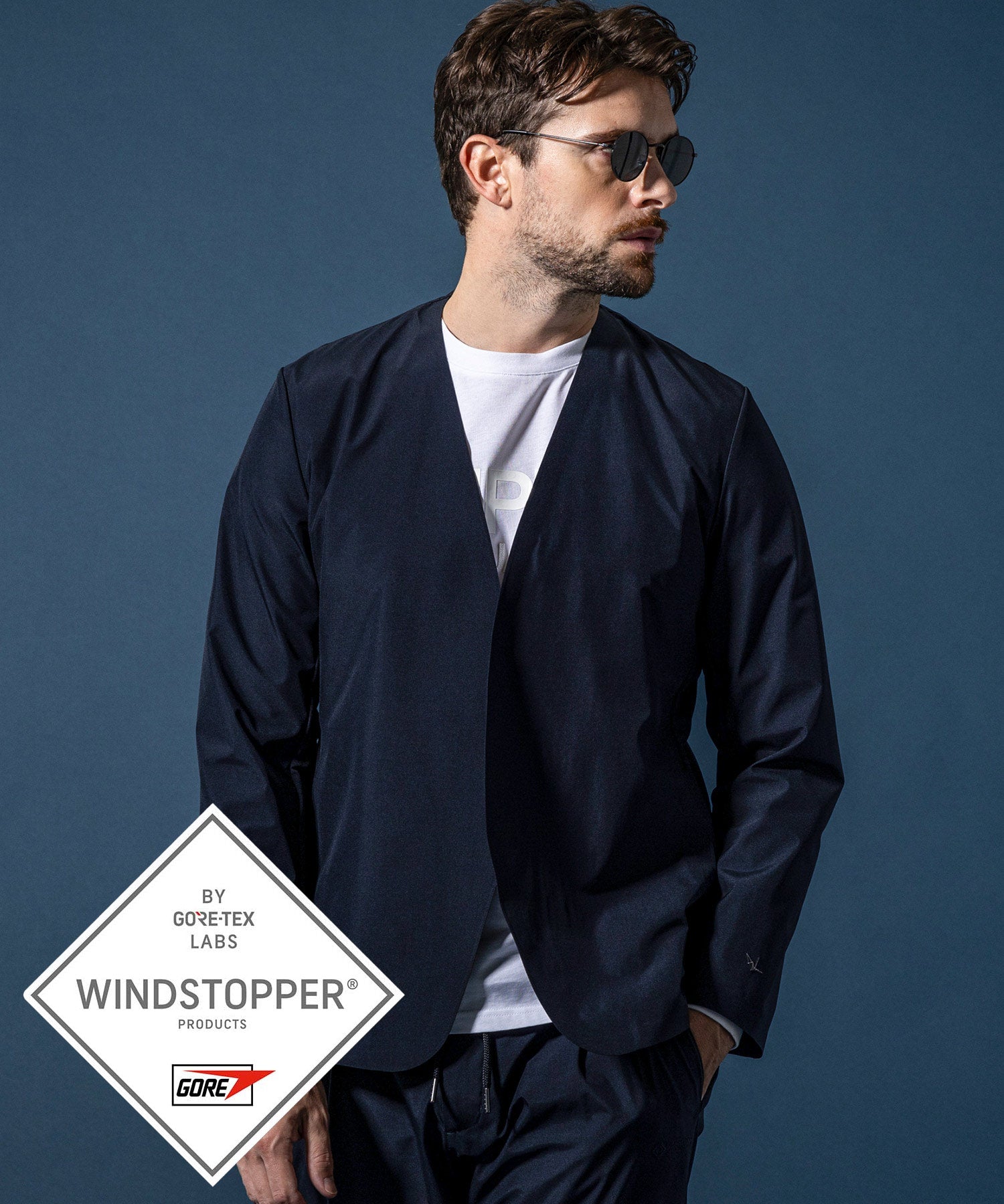 MENS】GTX NO COLLAR JACKET ノーカラージャケット / WINDSTOPPER(R