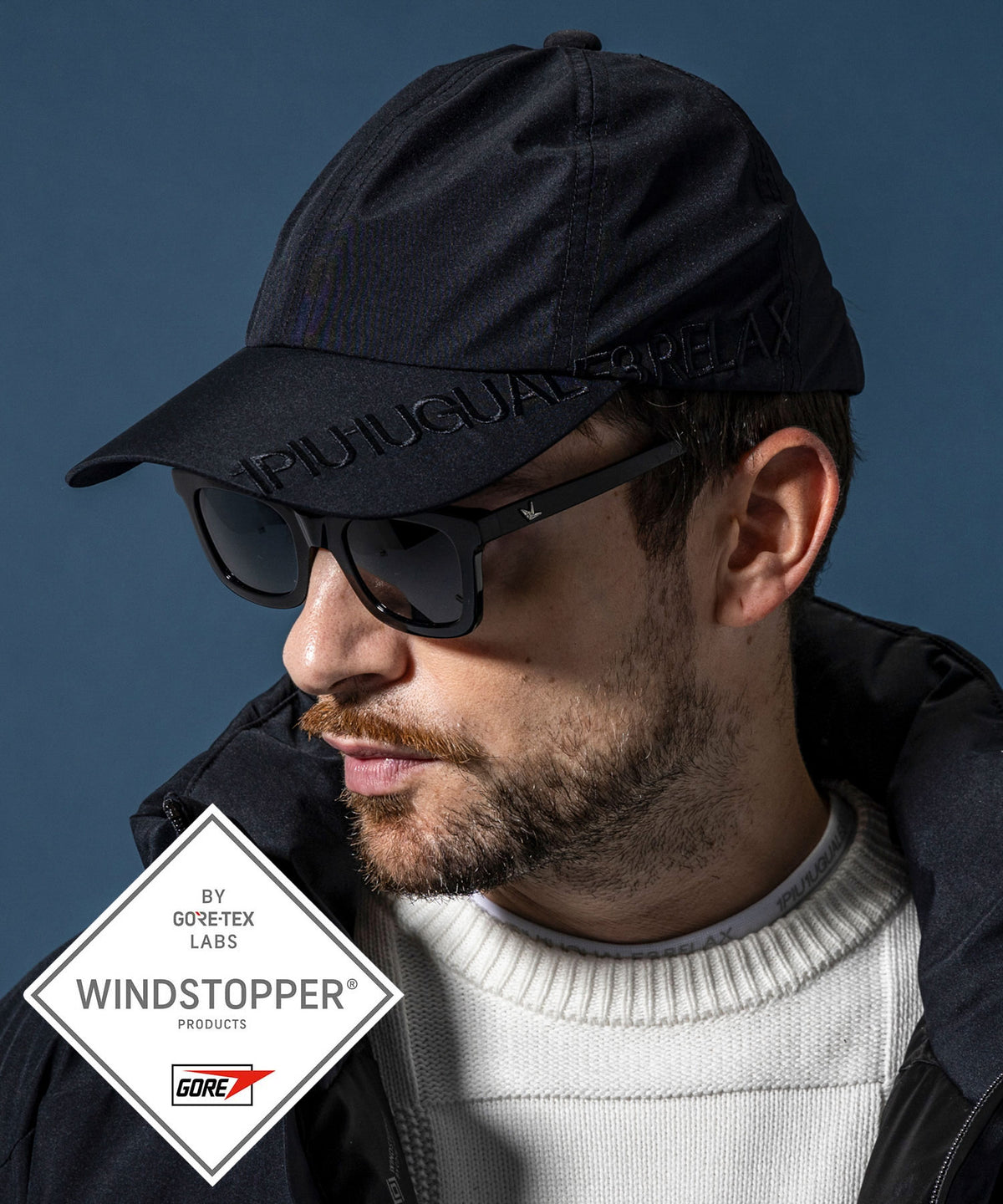 【MENS】GTX LOGO CAP ロゴキャップ / WINDSTOPPER(R) プロダクト by GORE-TEX LABS /ウィンドストッパー/ゴアテックス/1PIU1UGUALE3 RELAX × +phenix(ウノピゥウノウグァーレトレ リラックス)