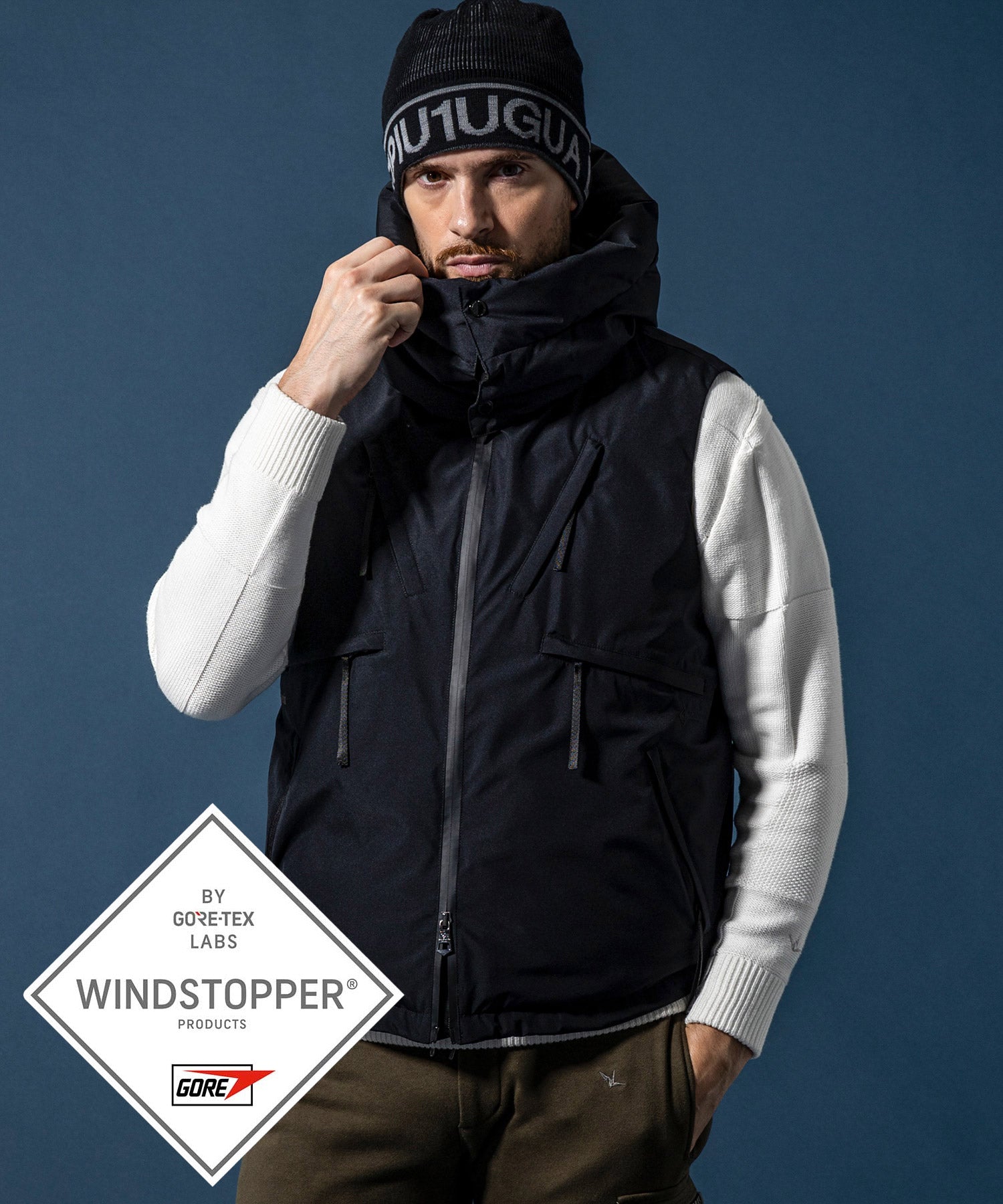 【MENS】GTX DOWN VEST ダウンベスト / WINDSTOPPER(R) プロダクト by GORE-TEX LABS /ウィンドストッパー/ゴアテックス/1PIU1UGUALE3 RELAX × +phenix(ウノピゥウノウグァーレトレ リラックス)