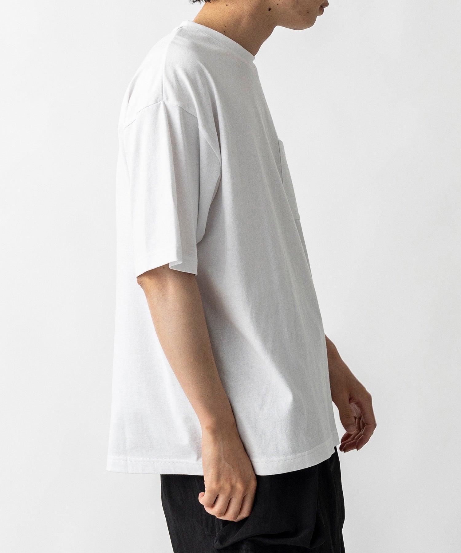 【MENS】ビッグシルエット ワンポイント刺繍 ポケット 半袖Tシャツ /inhabitant(インハビタント)