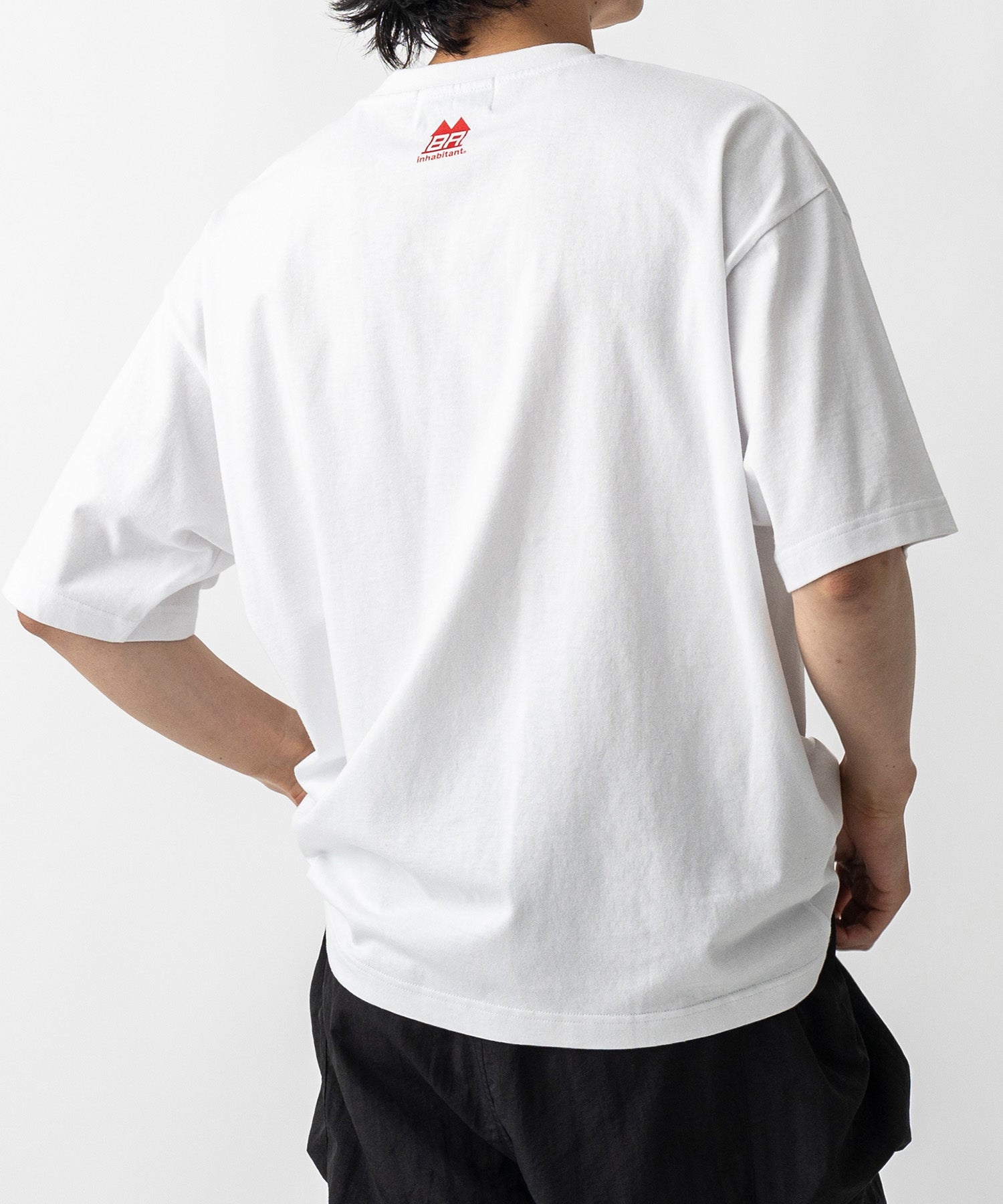 【MENS】ビッグシルエット ワンポイント刺繍 ポケット 半袖Tシャツ /inhabitant(インハビタント)