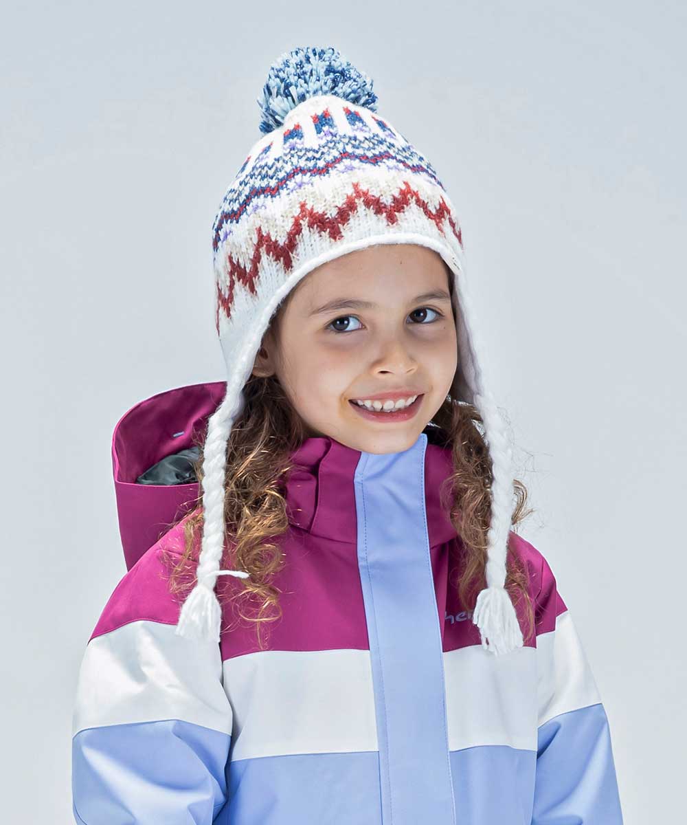 【KIDS/JUNIOR】子供用スキーウェア ニットキャップ Mix Border Junior Earflap Beanie / Jr ACC /phenixスキーウェア23AW