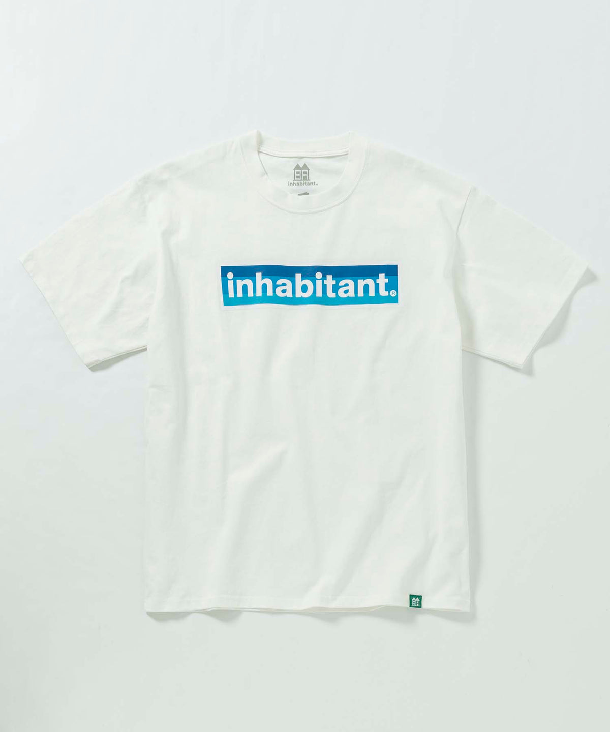 【MENS】Logo T-shirts ブルーロゴプリントTシャツ カジュアルファッション サーフィン レジャー スケートボード inhabitant(インハビタント)