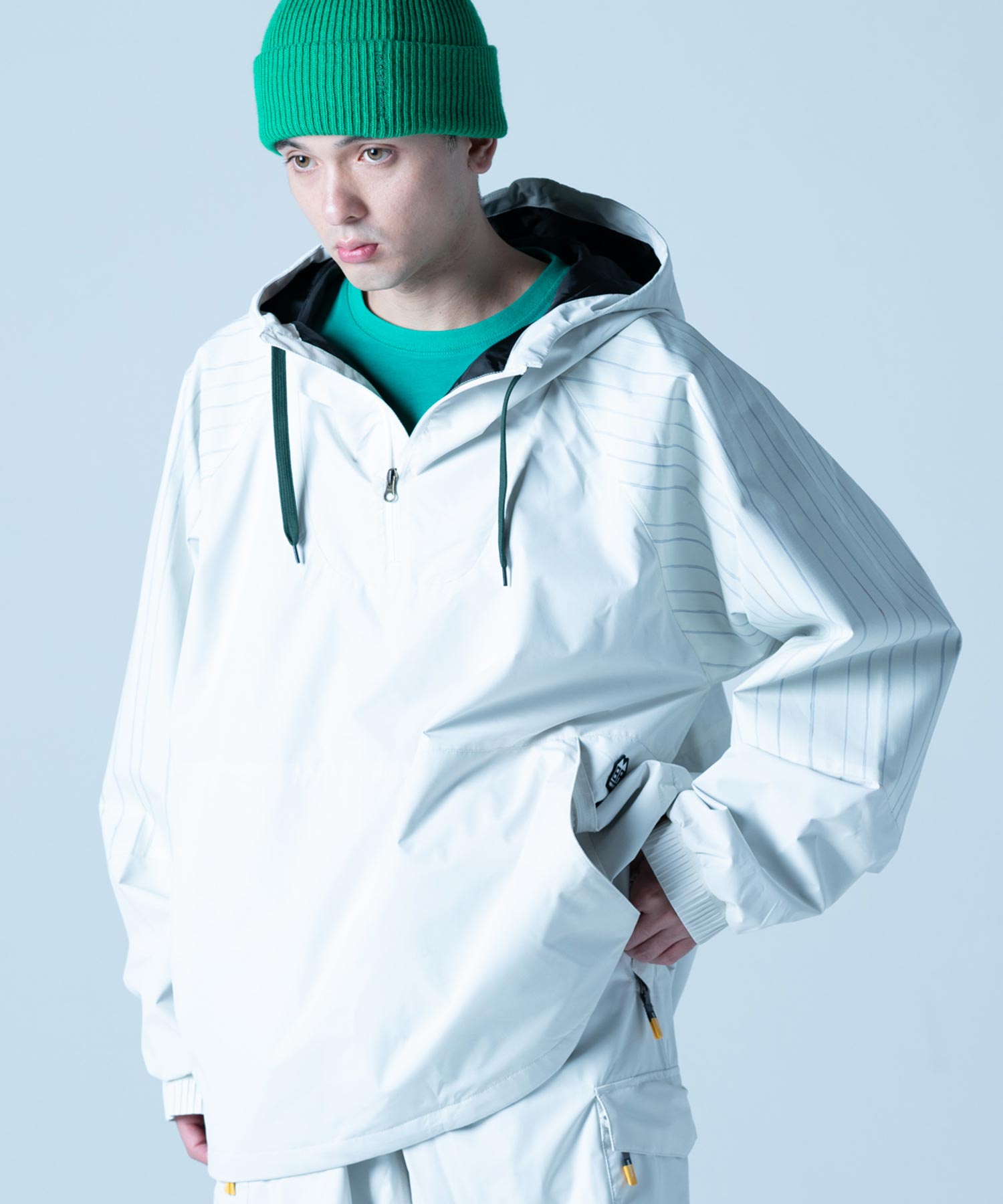 【MENS】プルオーバーアノラックジャケット VINTAGE ANORACK PULLOVER JACKET スノーボード・スキーウェア タウンウェア ホワイト