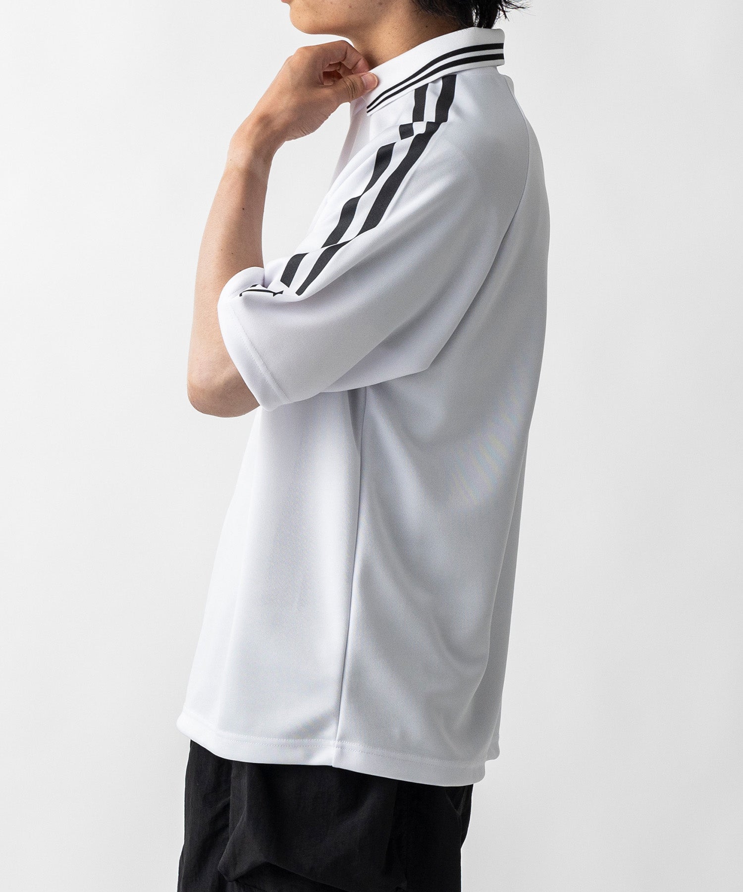 【MENS】ビッグシルエット ユニフォームライク 半袖サッカーTシャツ /inhabitant(インハビタント)