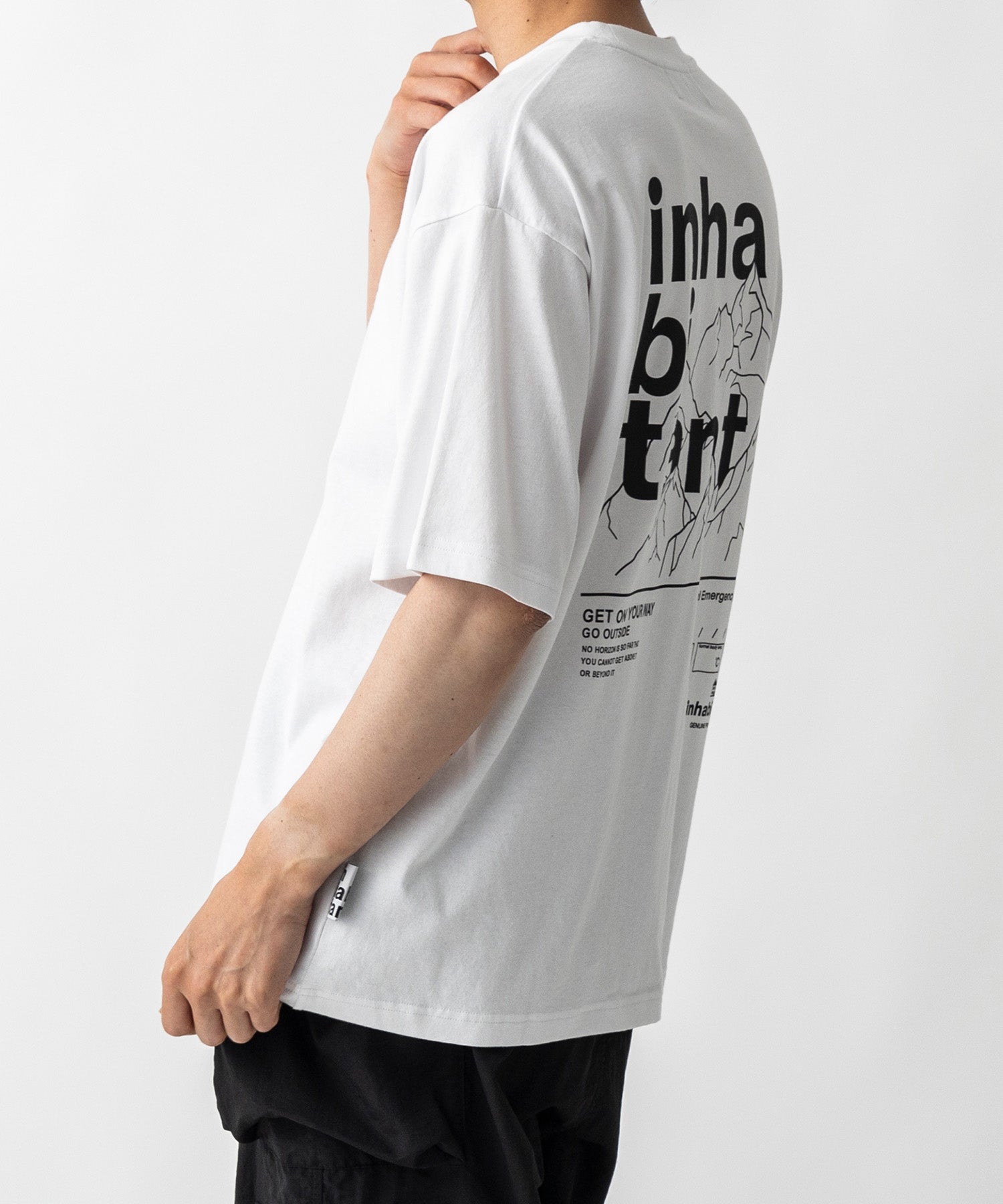 【MENS】ビッグシルエット バックプリント半袖Tシャツ /inhabitant(インハビタント)