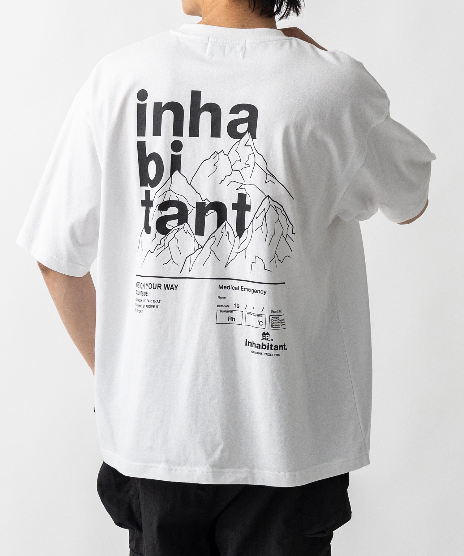 【MENS】ビッグシルエット バックプリント半袖Tシャツ /inhabitant(インハビタント)