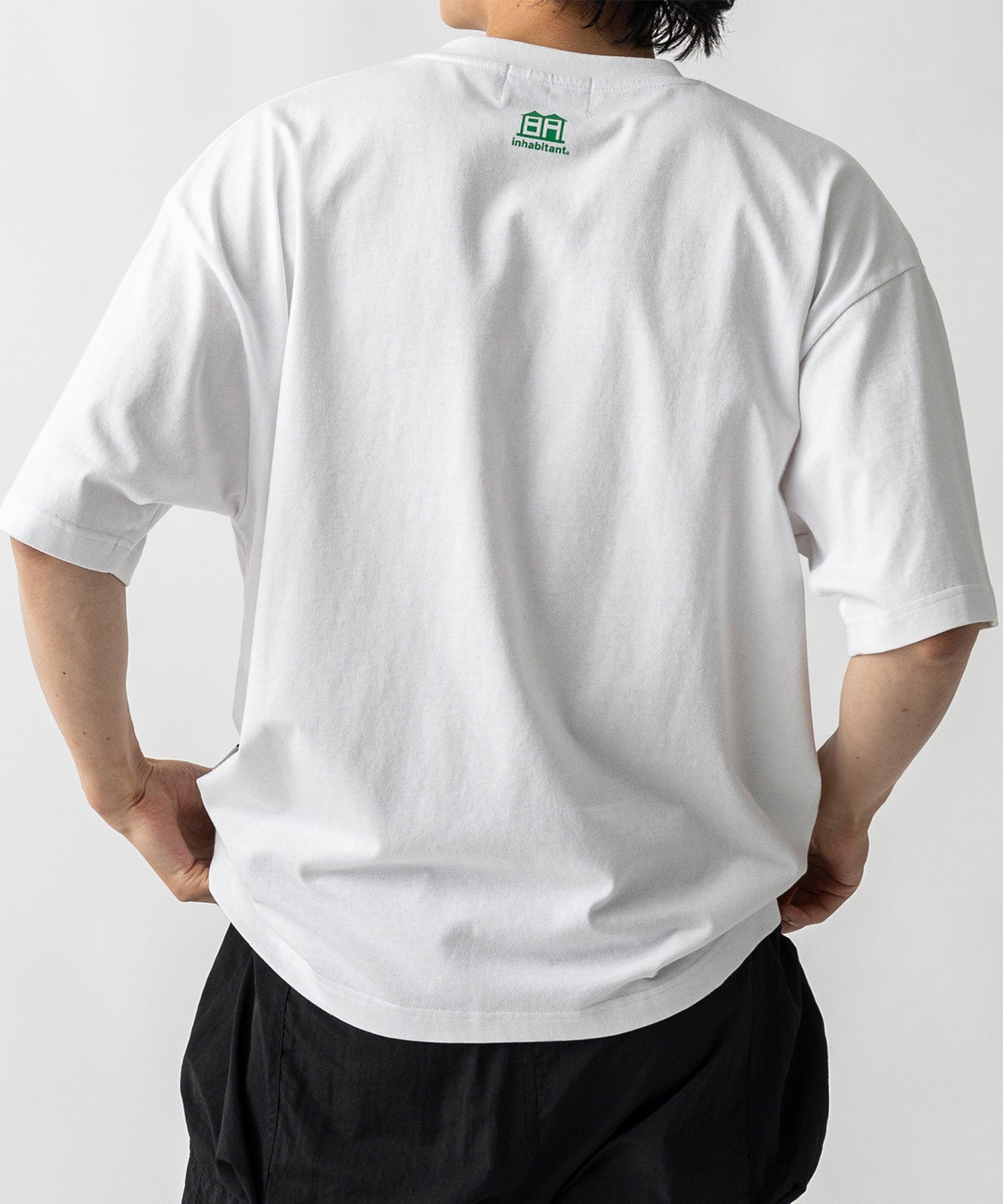 【MENS】ビッグシルエット ワンポイント刺繍 ポケット 半袖Tシャツ /inhabitant(インハビタント)