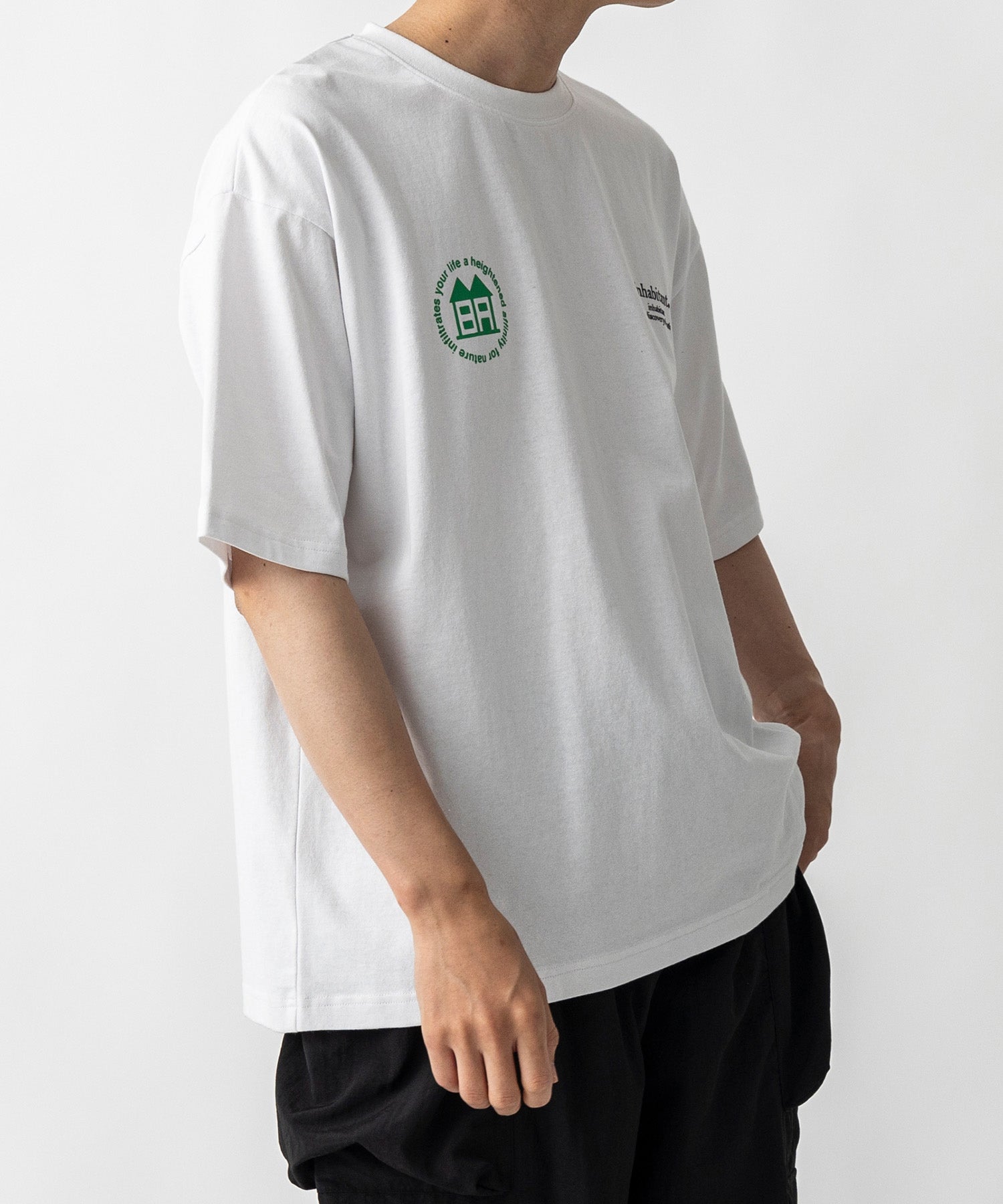 【MENS】ビッグシルエット バックプリント半袖Tシャツ /inhabitant(インハビタント)