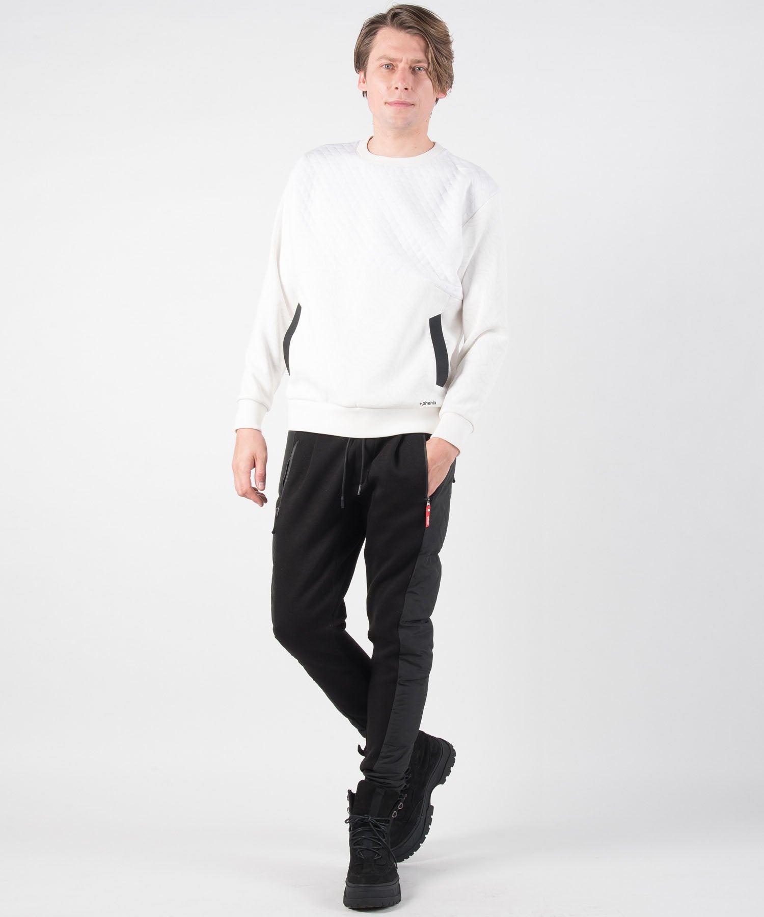 【MENS】キルトスウェットプルオーバー Quilt Sweat Pullover テックウェア アーバンアウトドア 高機能ウェア +phenix(プラスフェニックス)