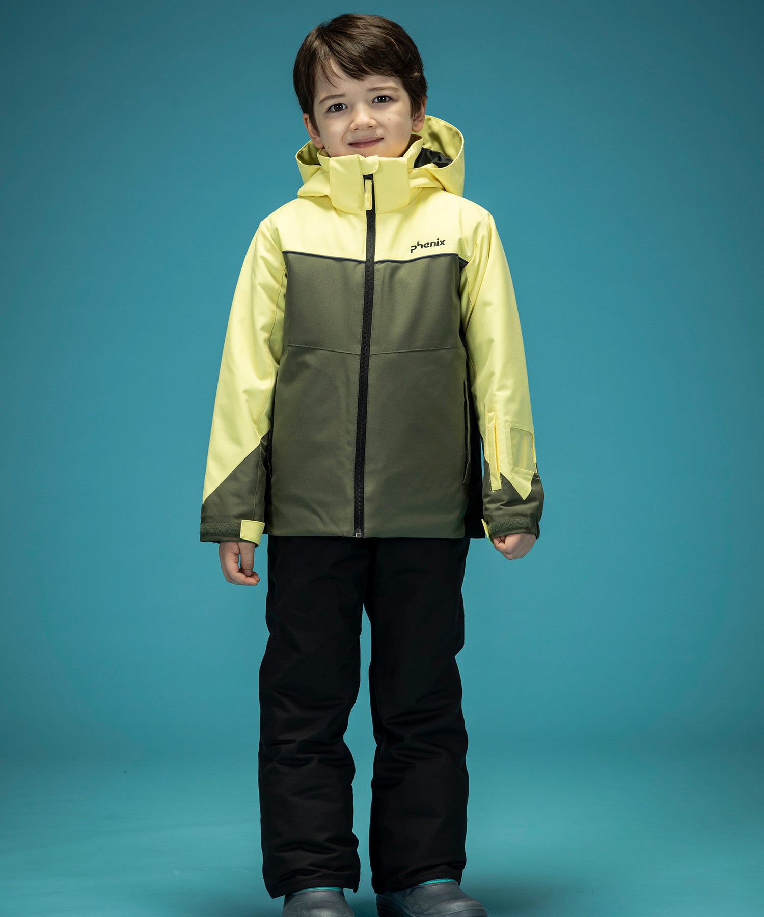 【KIDS/JUNIOR】Color Blocking Junior Two-piece ストレートラインスリーブスジュニアツーピース / JUNIOR / 子供用スキーウェア アウター上下セット / 最大20cmサイズ調整可能 /phenixスキーウェア 24AW