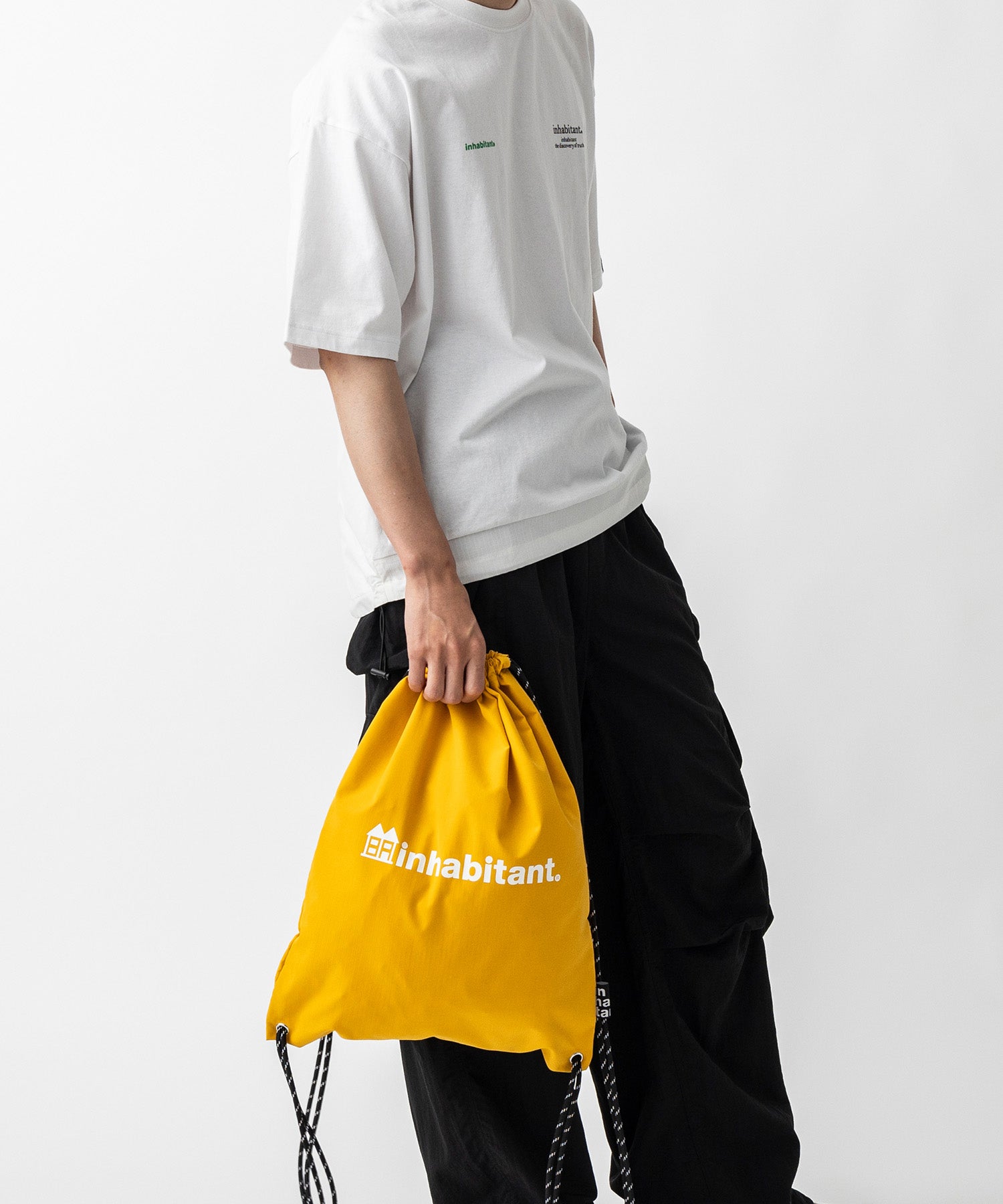 【MENS】ワンポイント ブランドロゴプリント ベーシック ナップザック /inhabitant(インハビタント)