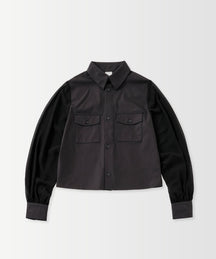 SHEER SLEEVE CROPPED SHIRT / シアースリーブ クロップドシャツ