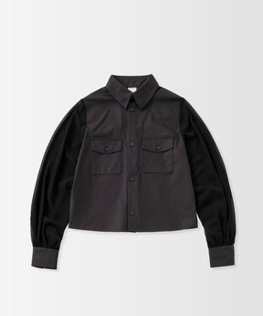 SHEER SLEEVE CROPPED SHIRT / シアースリーブ クロップドシャツ
