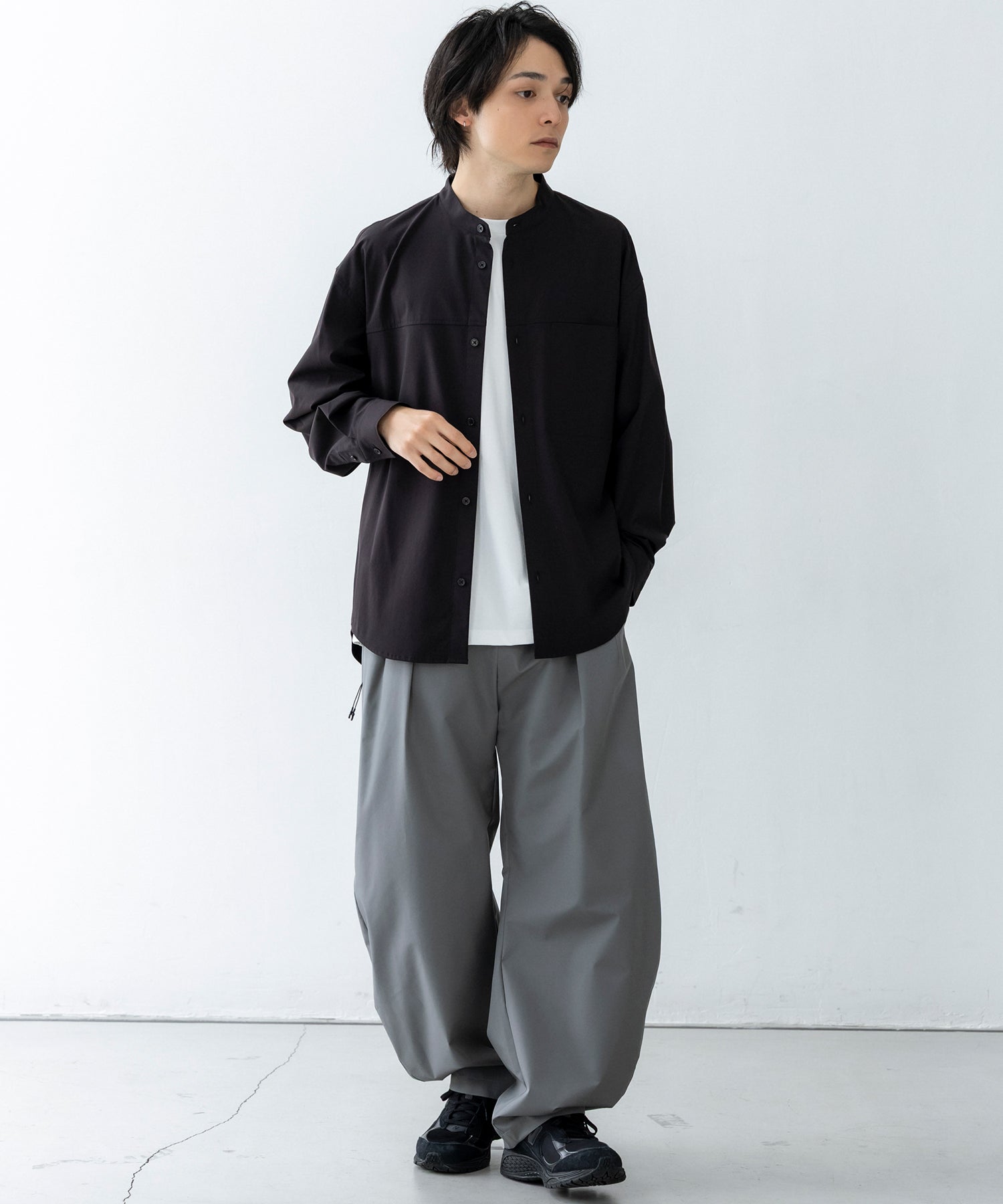 SEAM POCKET BAND COLLAR SHIRT / シームポケット バンドカラーシャツ
