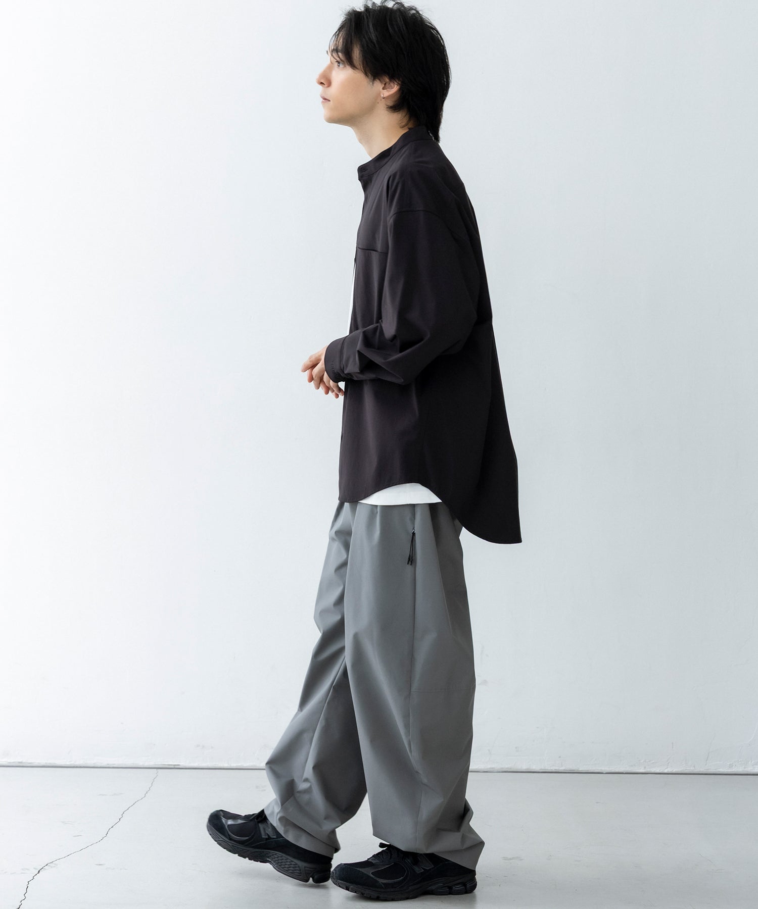 SEAM POCKET BAND COLLAR SHIRT / シームポケット バンドカラーシャツ