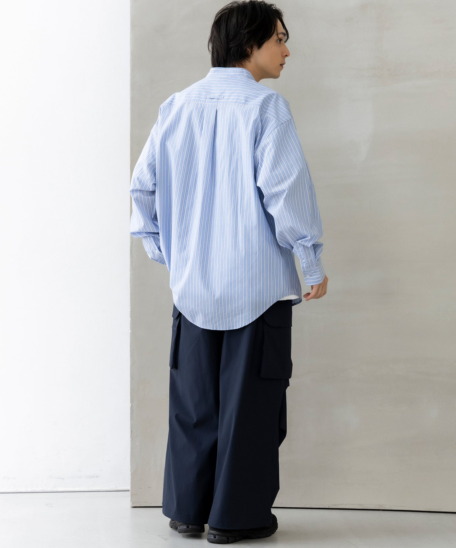 SEAM POCKET BAND COLLAR SHIRT / シームポケット バンドカラーシャツ