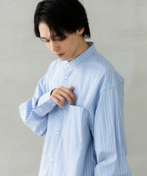 SEAM POCKET BAND COLLAR SHIRT / シームポケット バンドカラーシャツ