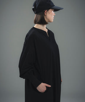 LONG CUFF CUT-AND-SEW DRESS / ロングカフ カットソードレス